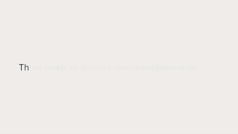 Looping gif showing subscription management in Mercury