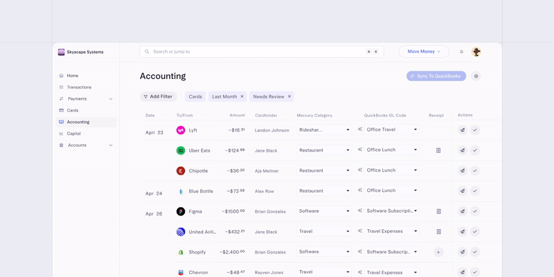 Looping gif showing accounting automations experience