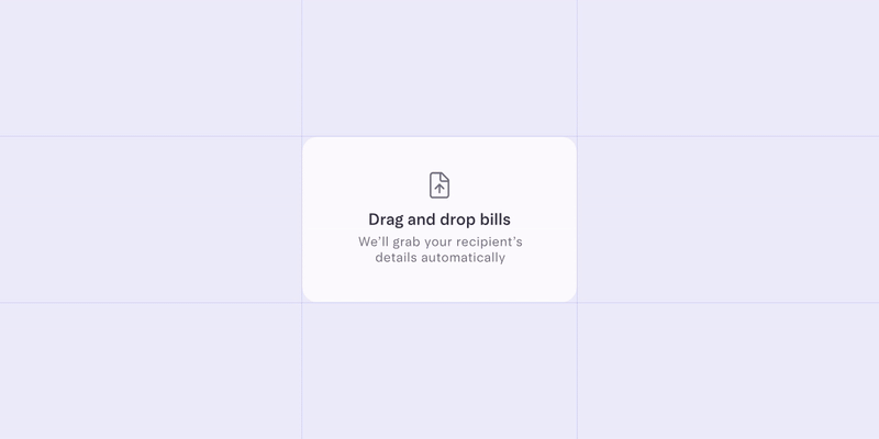 Looping gif showing drag & drop bill pay