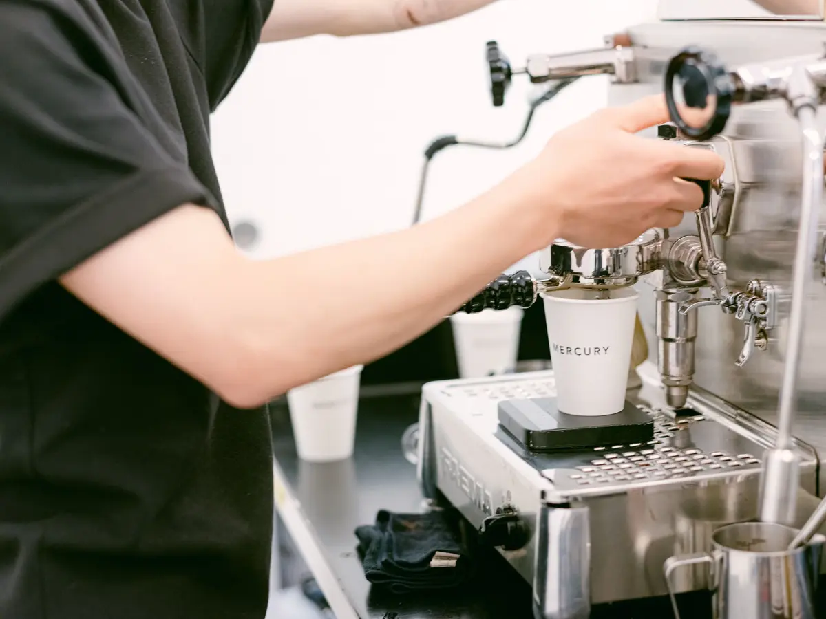 making coffee