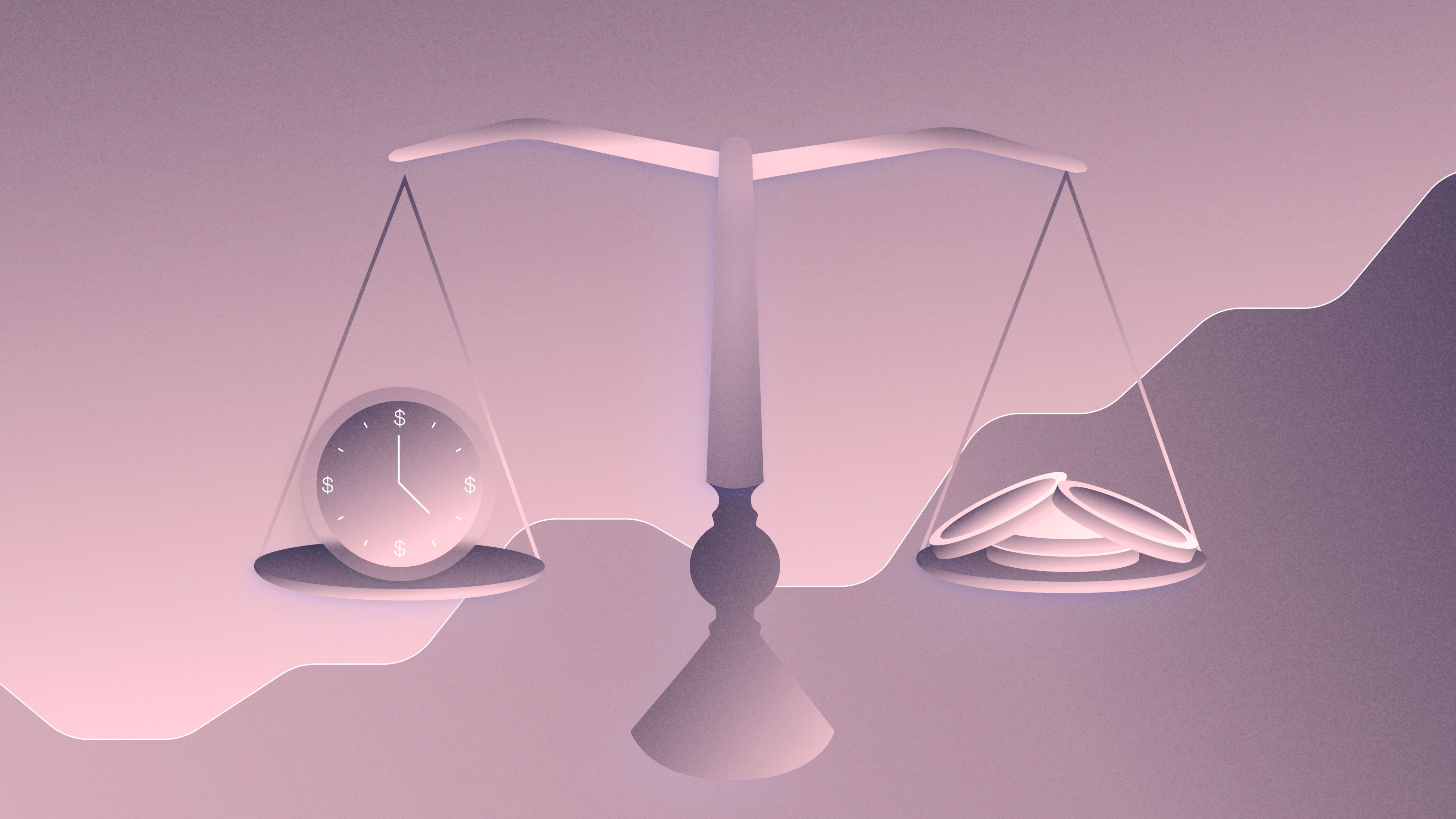 Blog hero image depicting scales that are weighing up the options of choosing either cash basis or accrual accounting