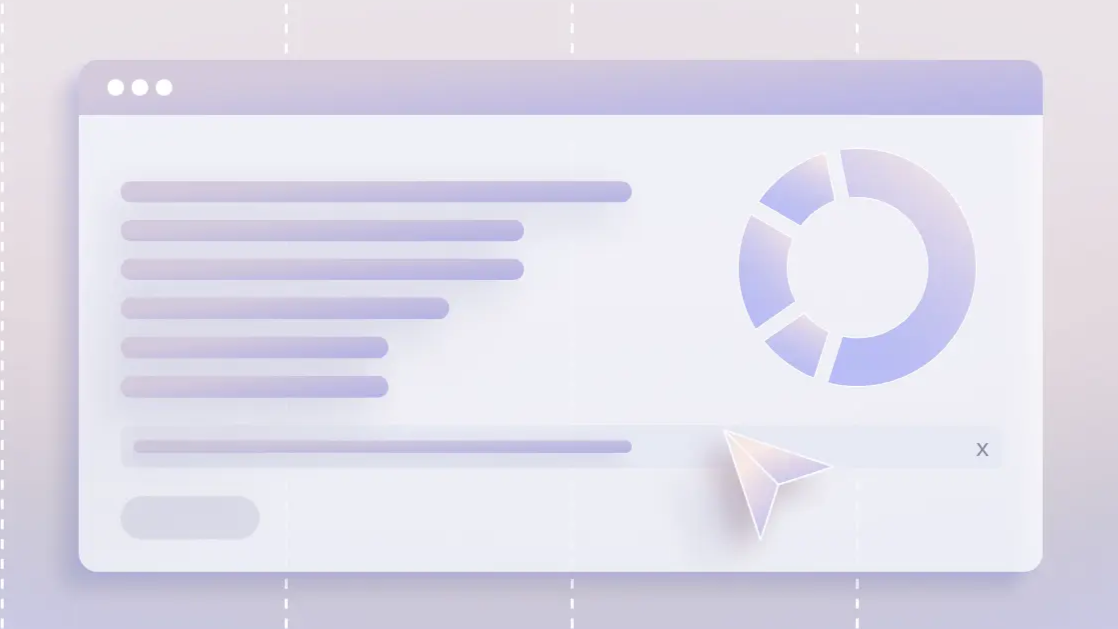 Graphic illustration of accounting dashboard with circle graph and cursor arrow | Building a month-end close process | Mercury