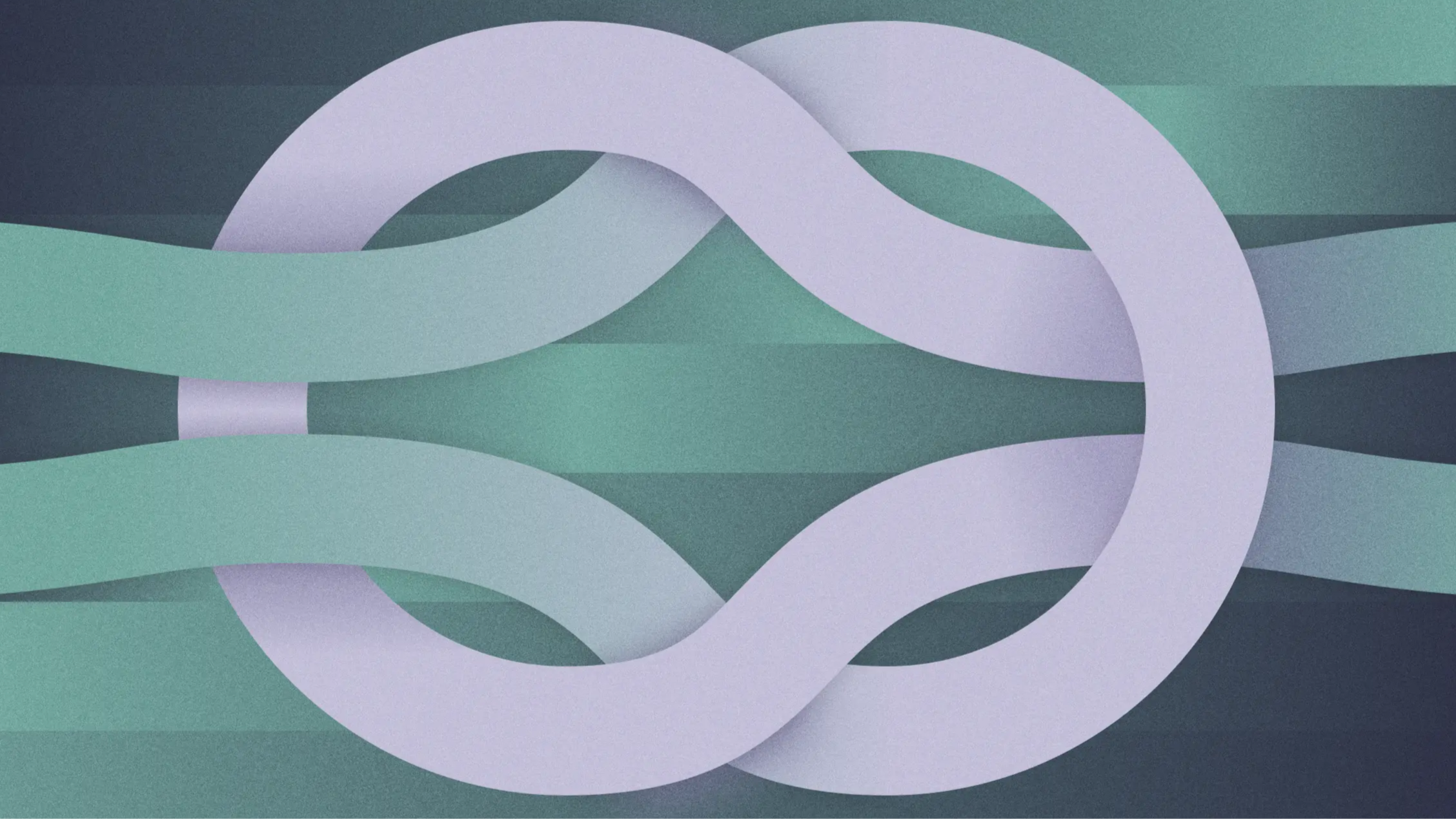 Graphic illustration of square knot, where two strings intertwine | Blog post about how finance leaders can build trust at their startup | Mercury