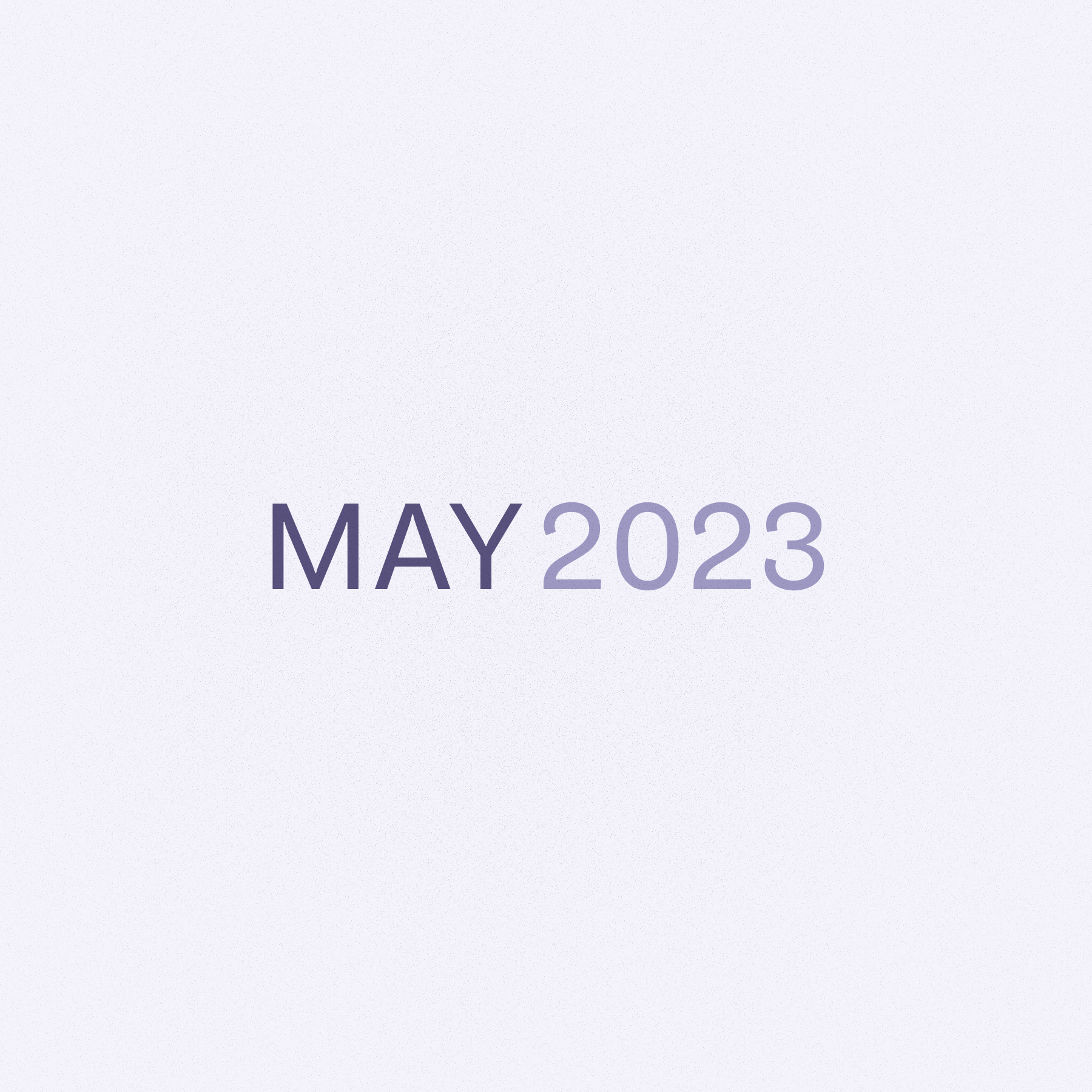 Text that says May 2023