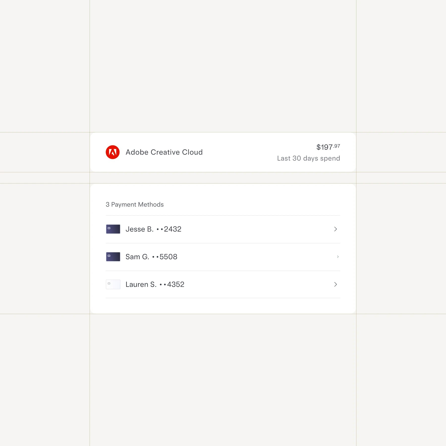 Subscription management UI