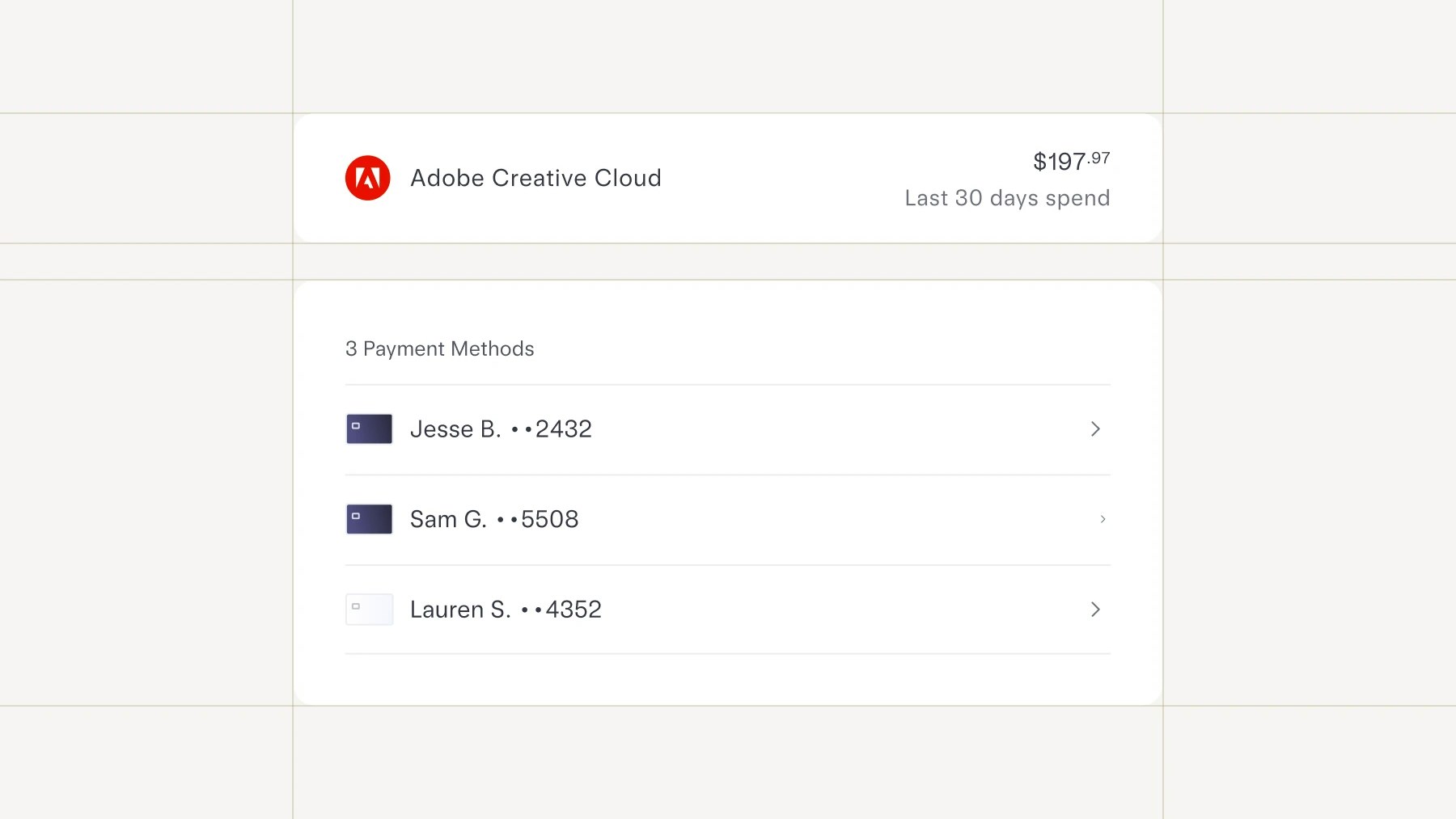 Subscription management UI