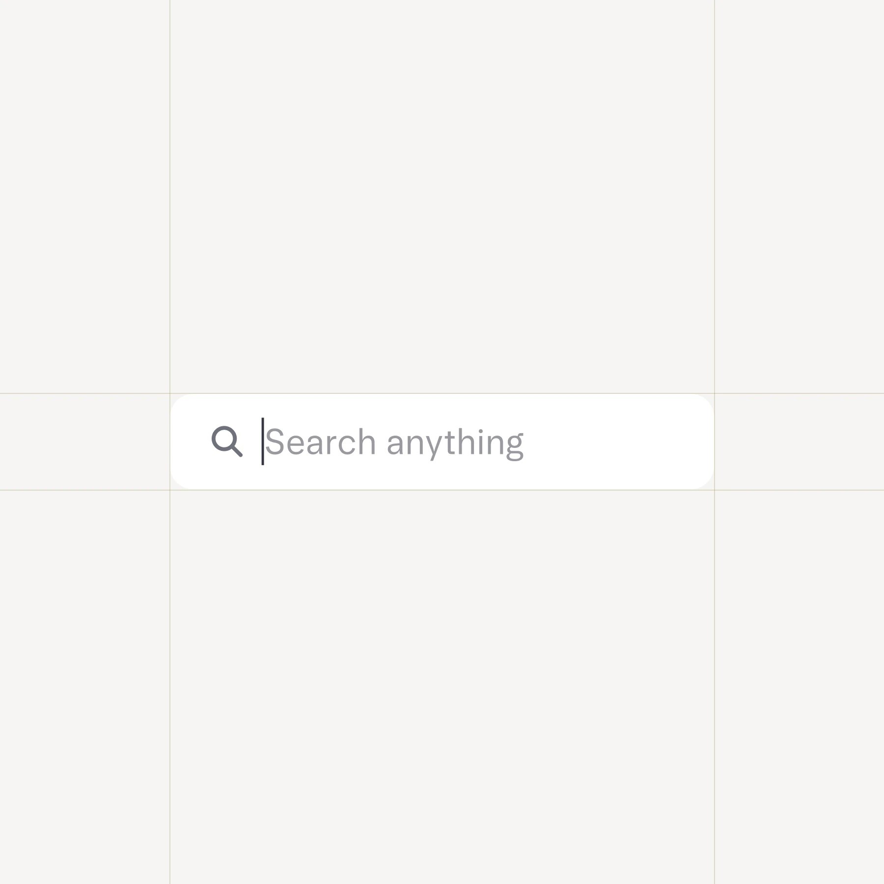Search UI that says 'Search anything'