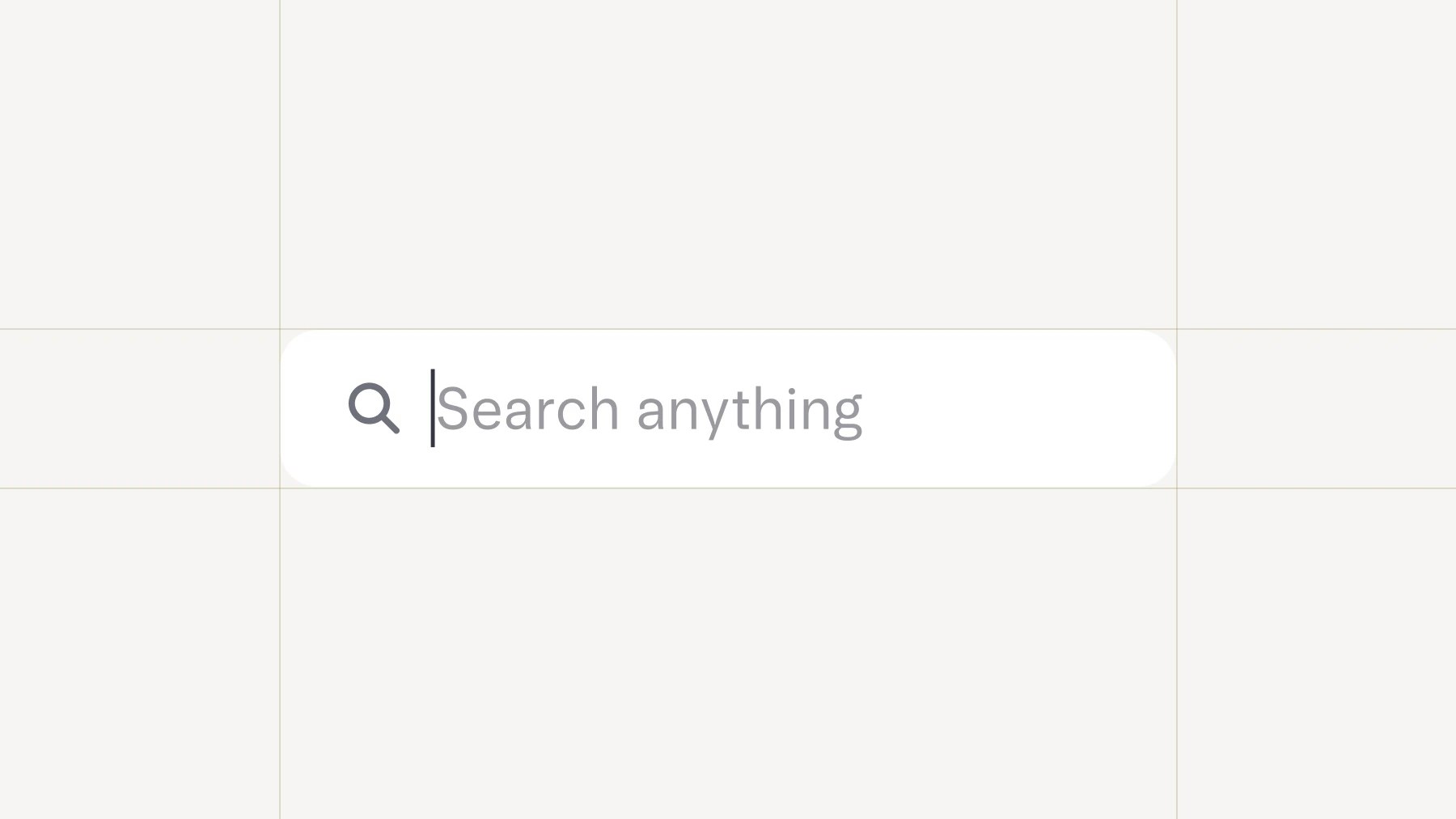 Search UI that says 'Search anything'