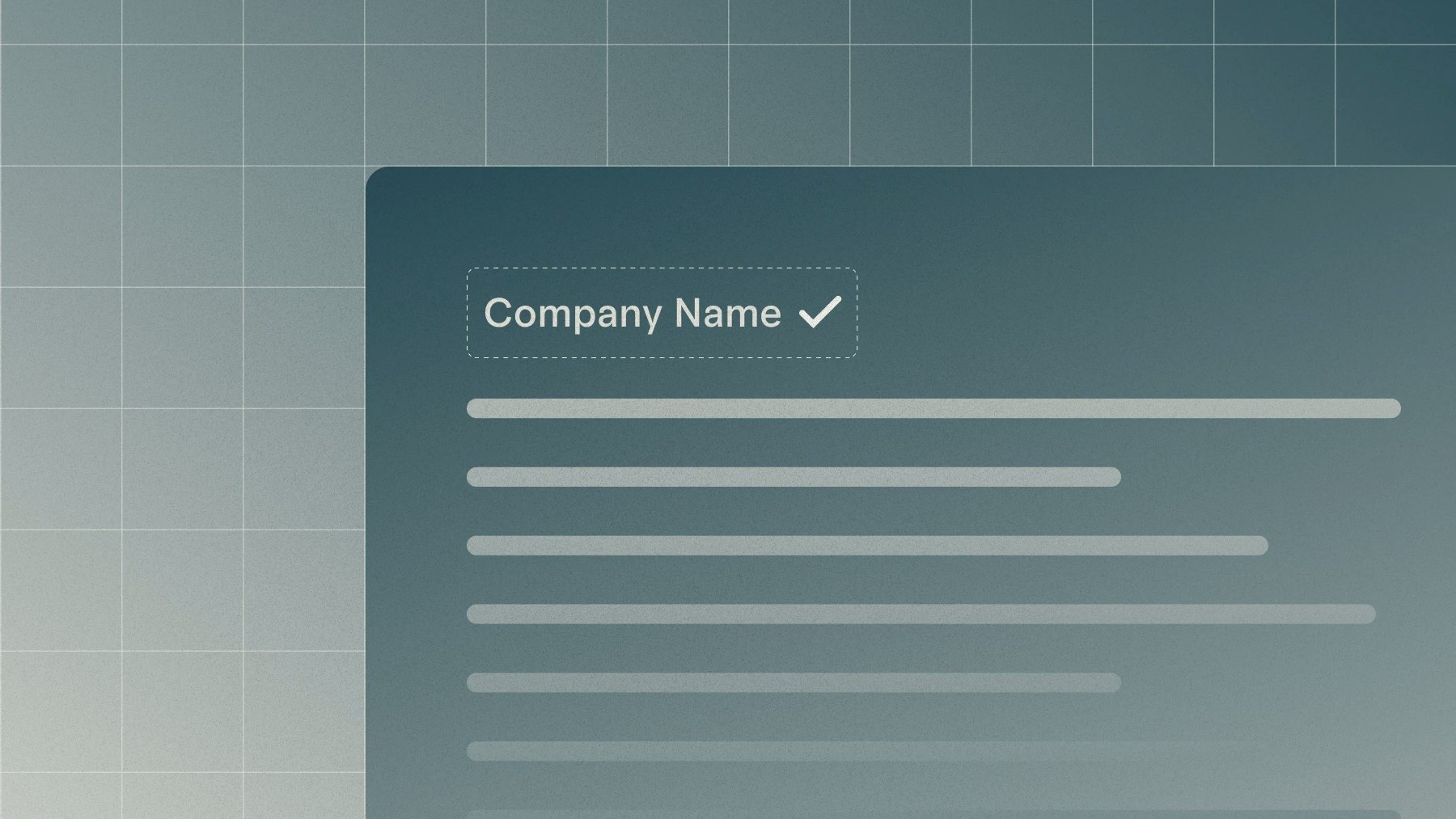 Abstracted illustration of a document with a registered company name