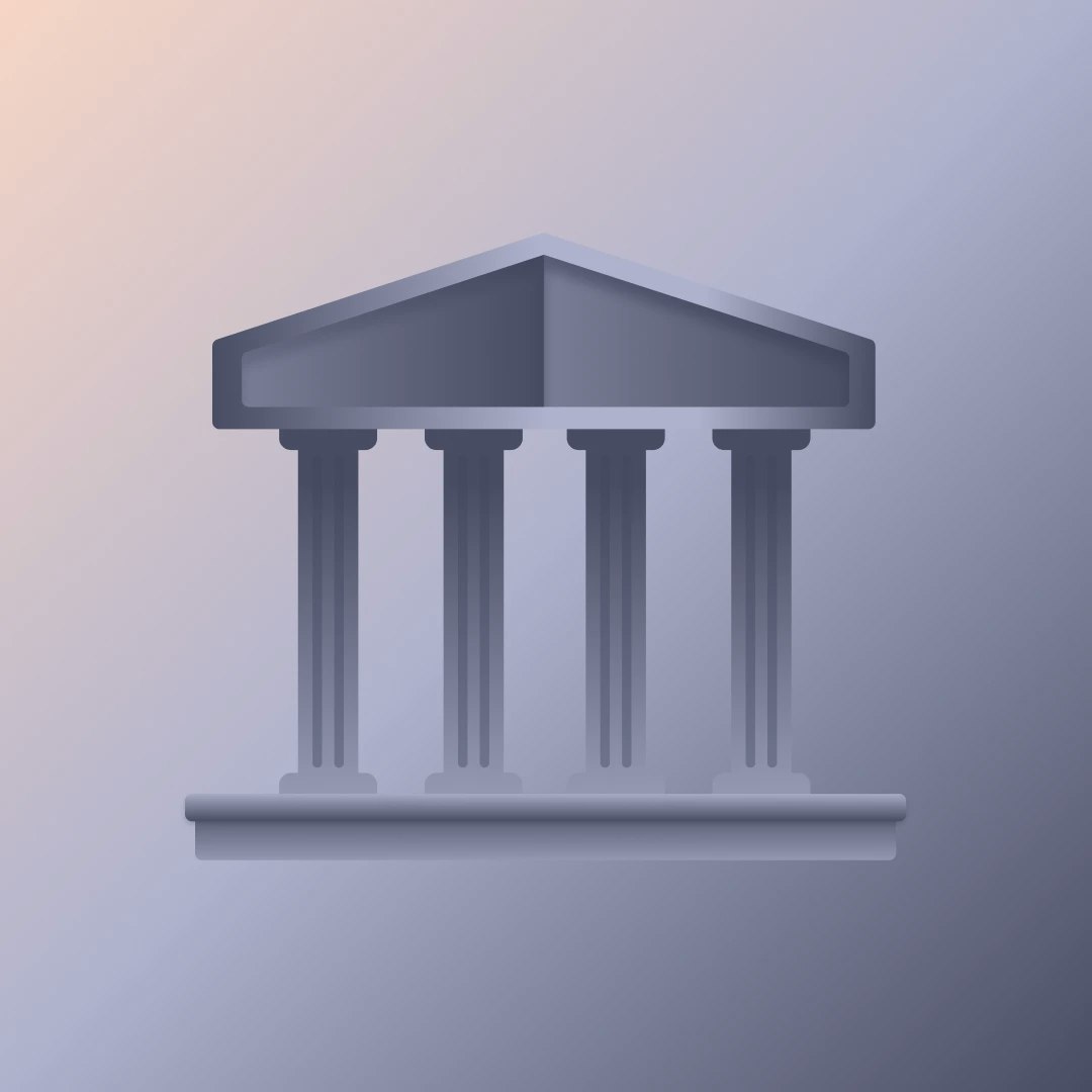 An illustrated building with pillars | Banking & Finance | Mercury Blog