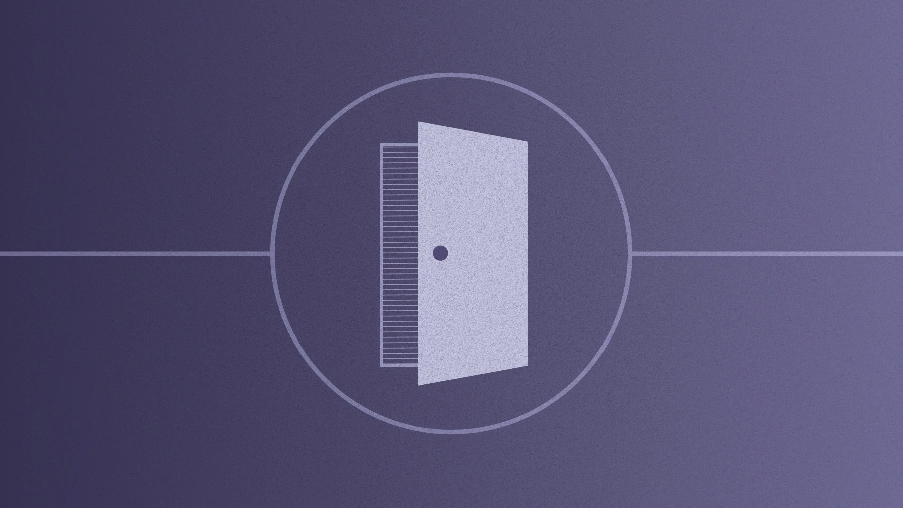 Illustration of an open door contained within a circle