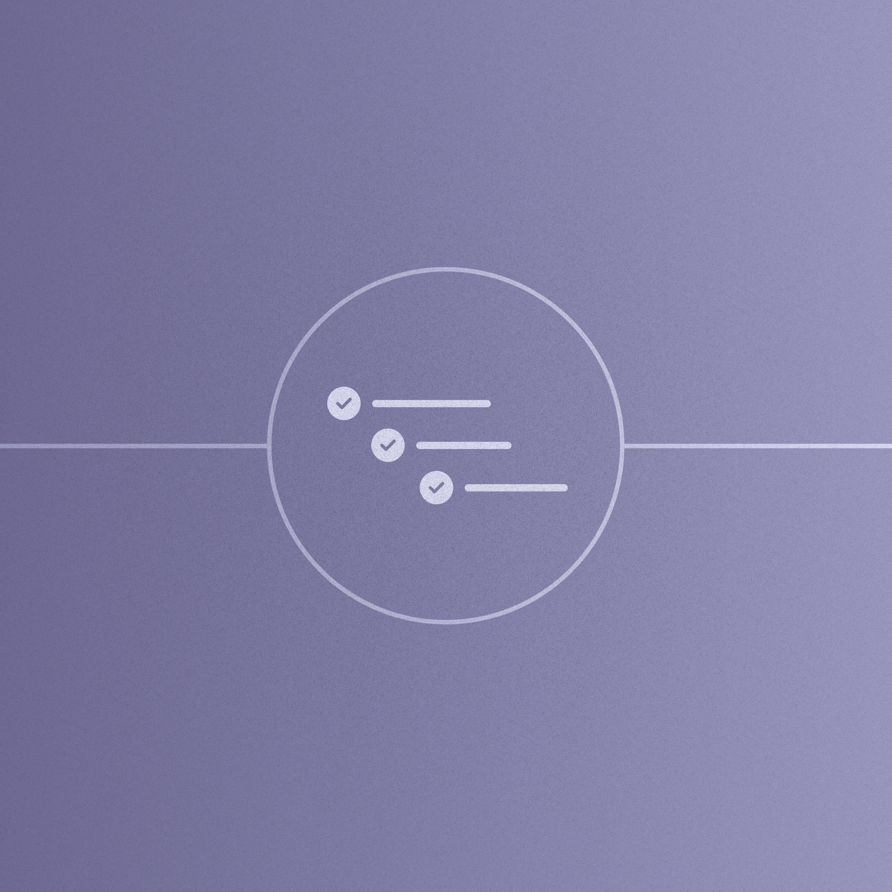 Icon with three list items contained in a circle