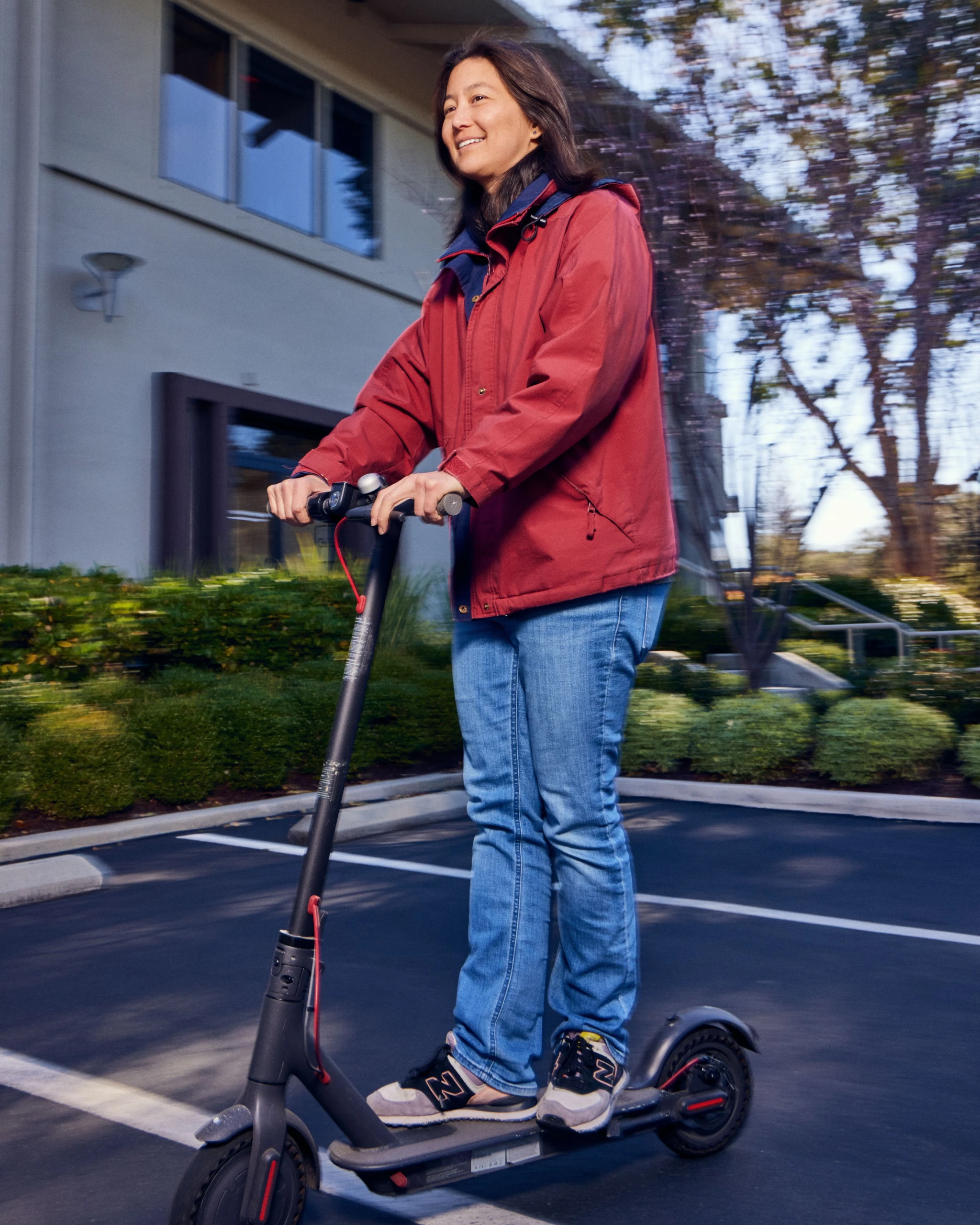 Yin on scooter