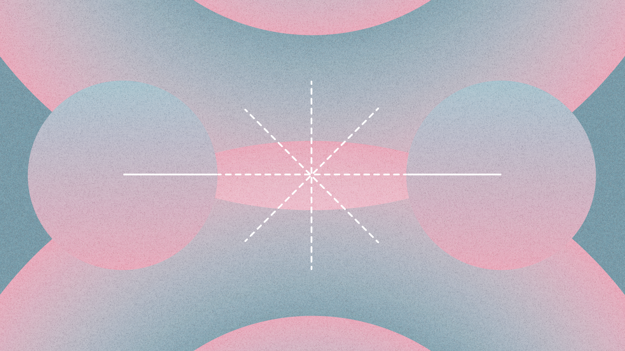 Abstract pink and teal circles and star