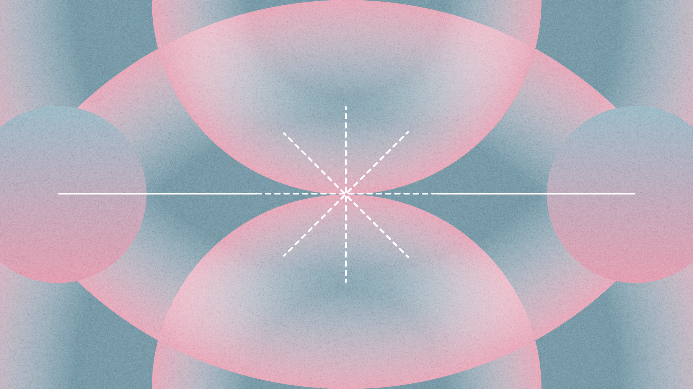 Abstract pink and teal circles and star