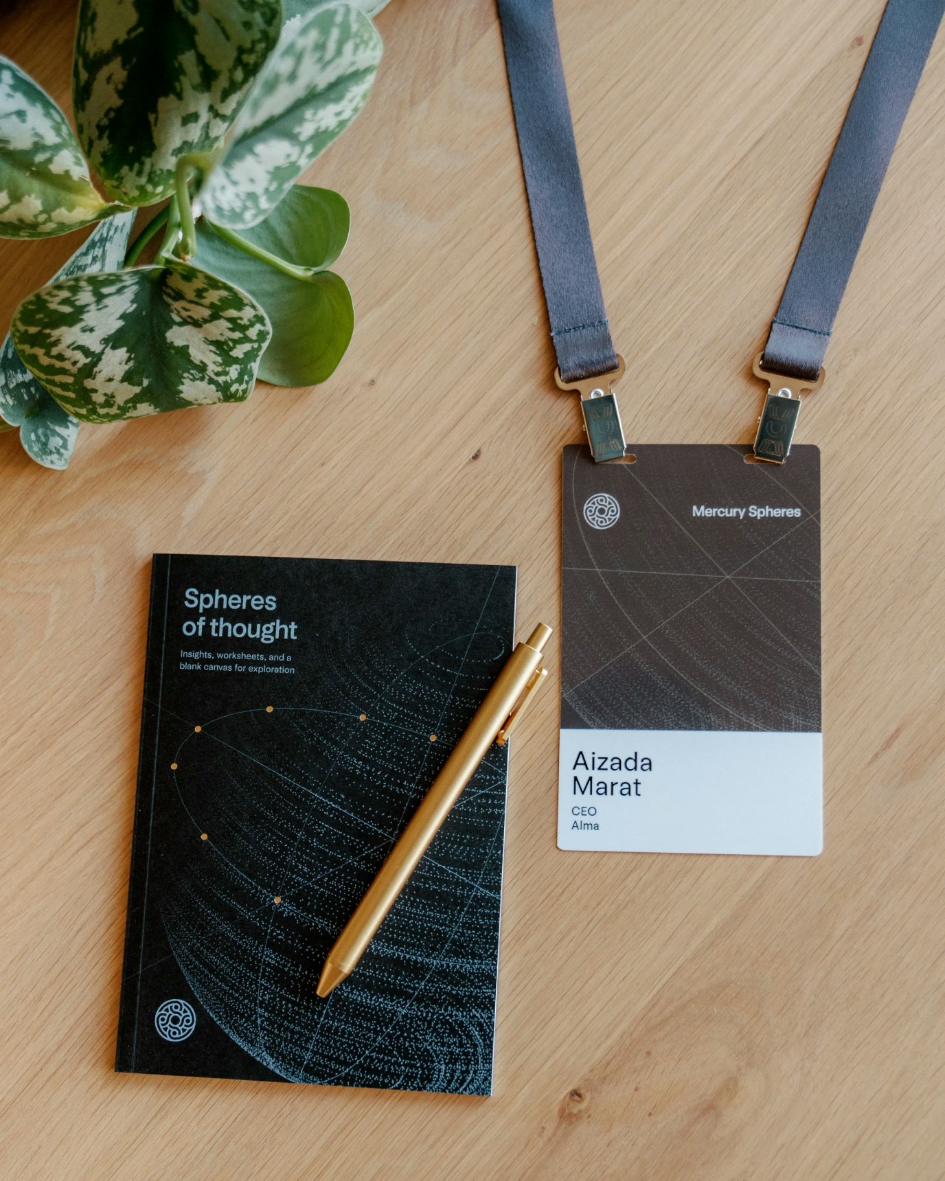 Spheres of thought zine and attendee badge