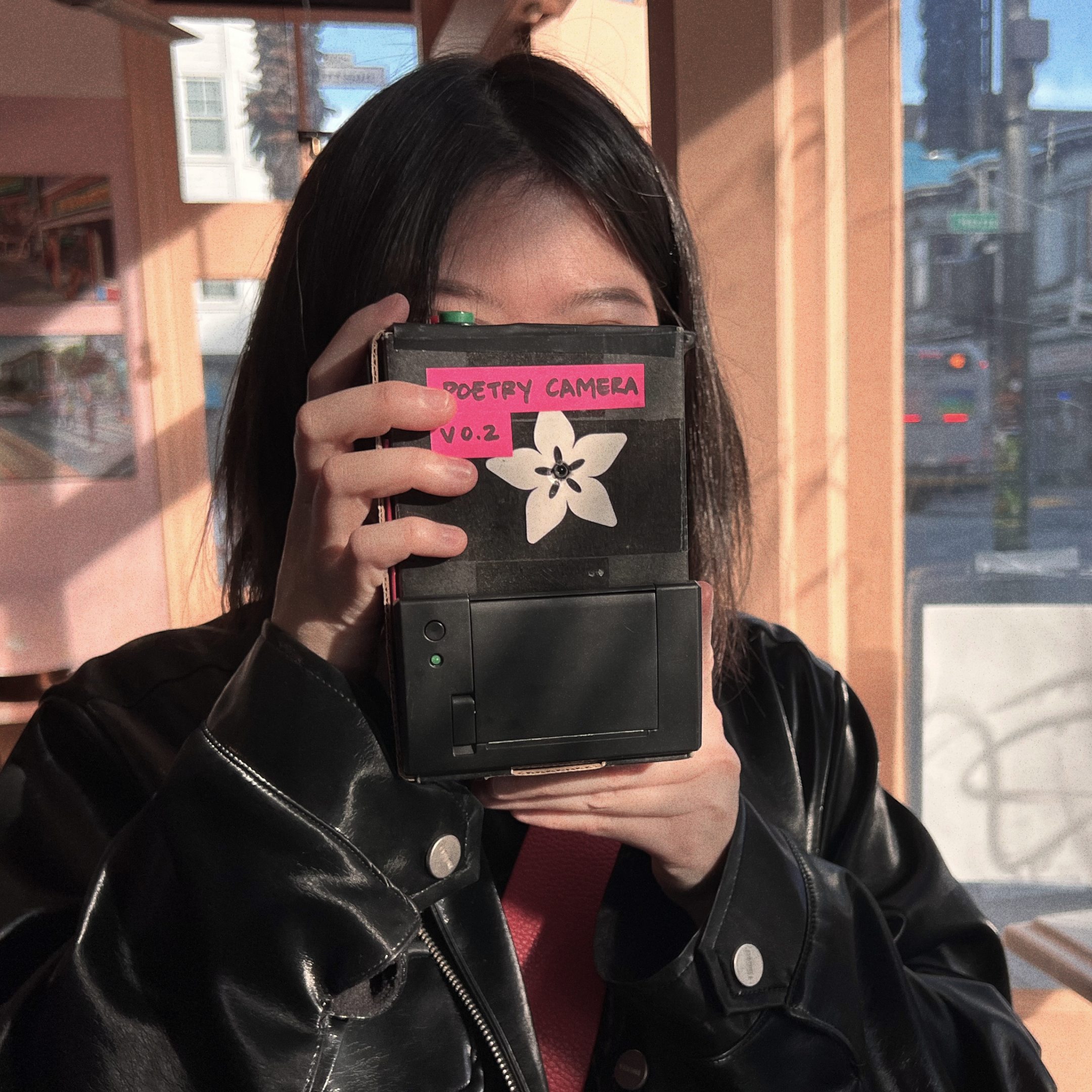 Kelin Carolyn Zhang operating an early prototype of Poetry Camera
