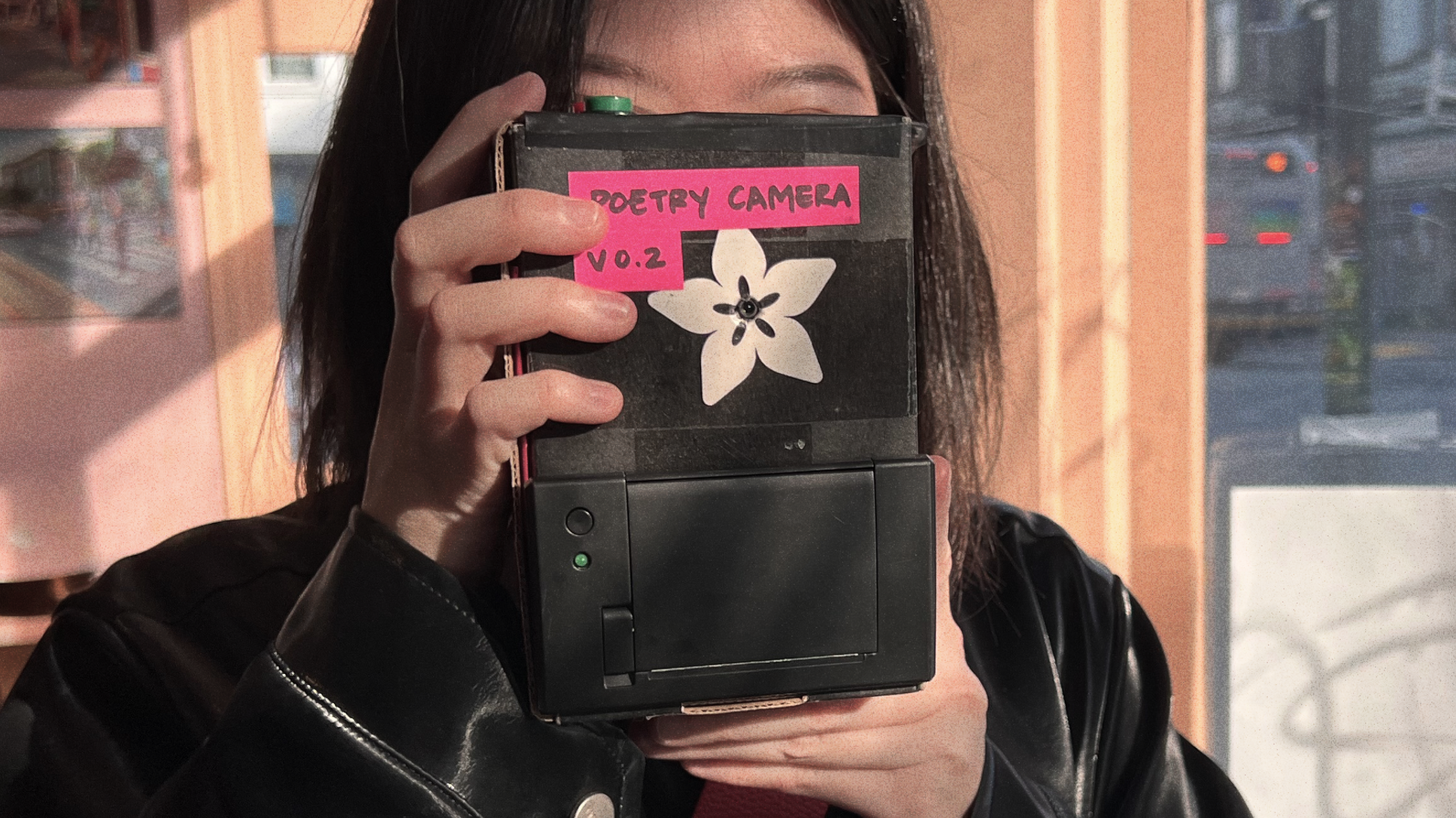 Kelin Carolyn Zhang operating an early prototype of Poetry Camera