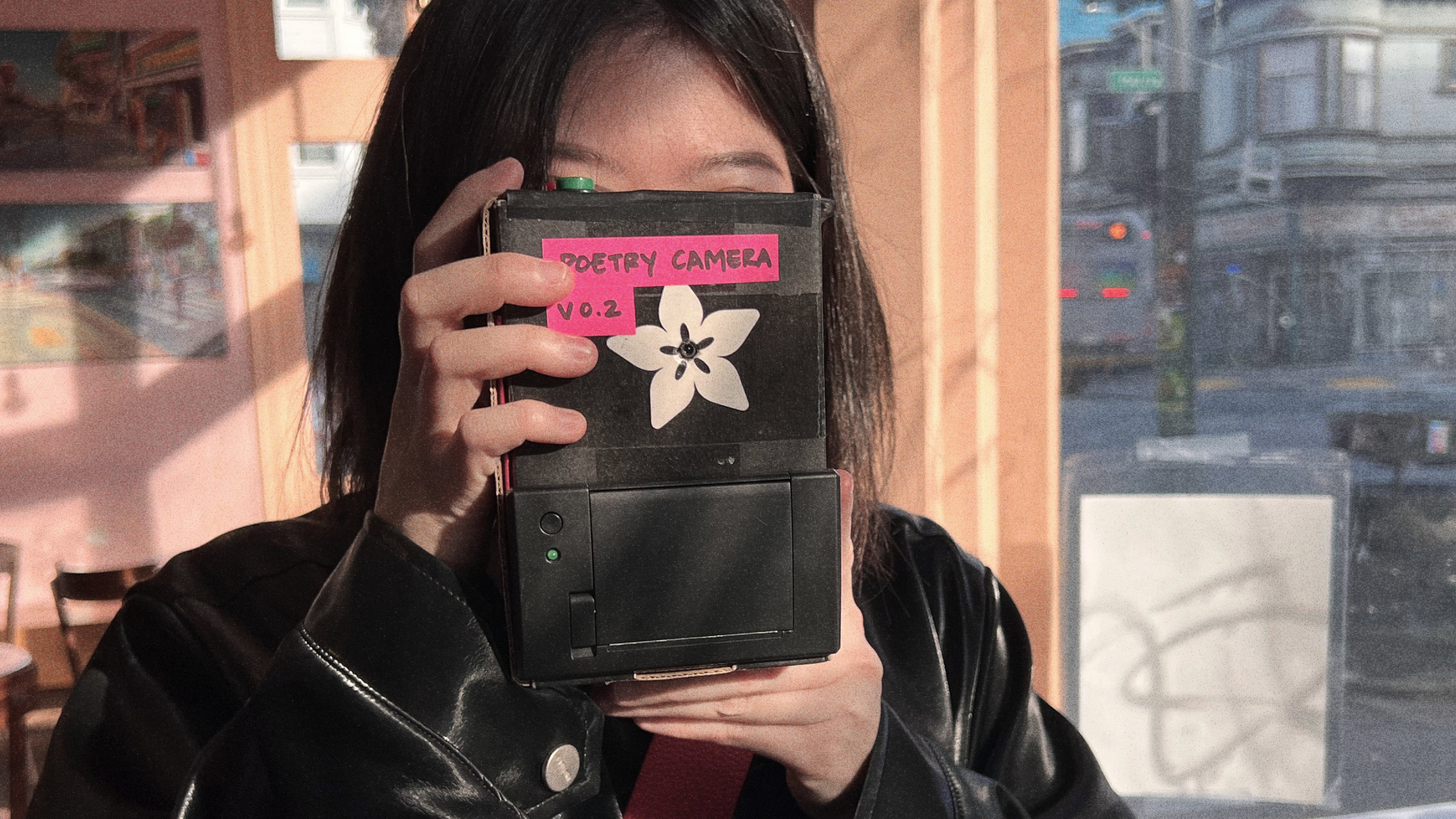Kelin Carolyn Zhang operating an early prototype of Poetry Camera