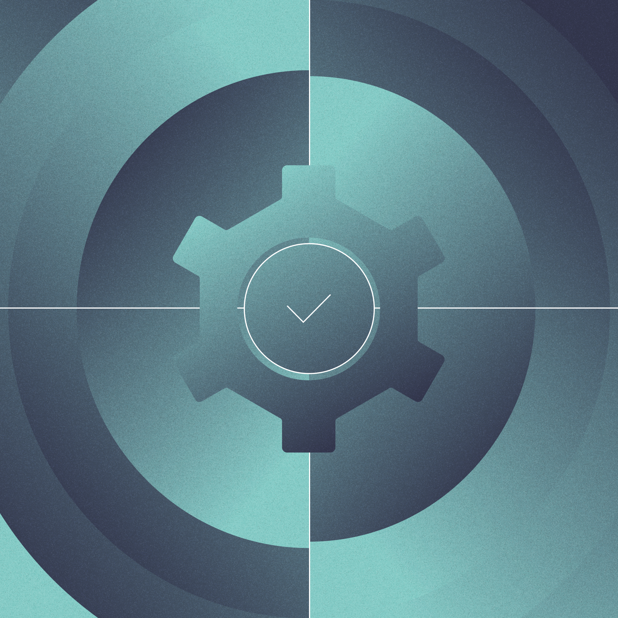 Co-centric circles with guarded checkmark in center