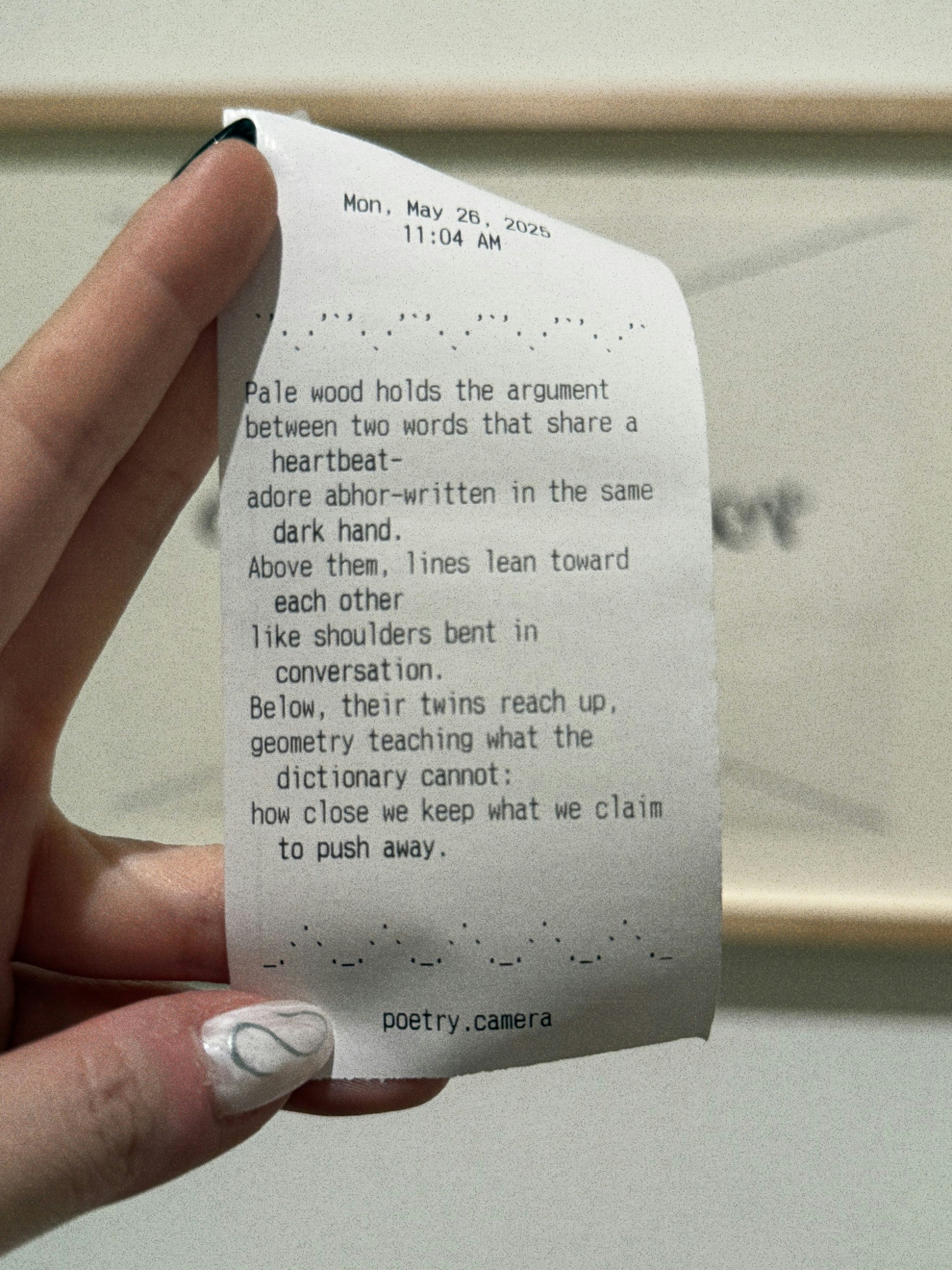 Poem from a photo of a Helen Chadwick piece at Tate Modern Poem from a photo of a Helen Chadwick piece at Tate Modern