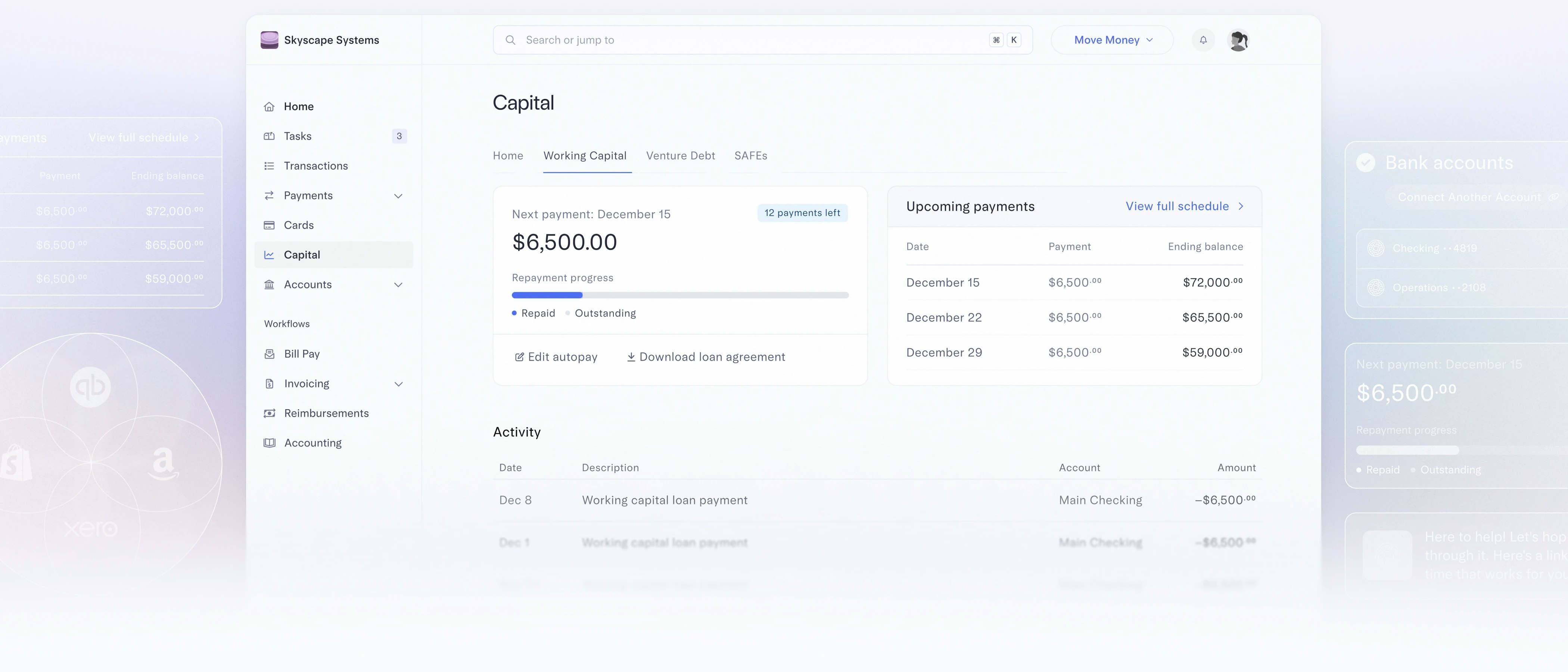 Revenue recovery platform dashboard