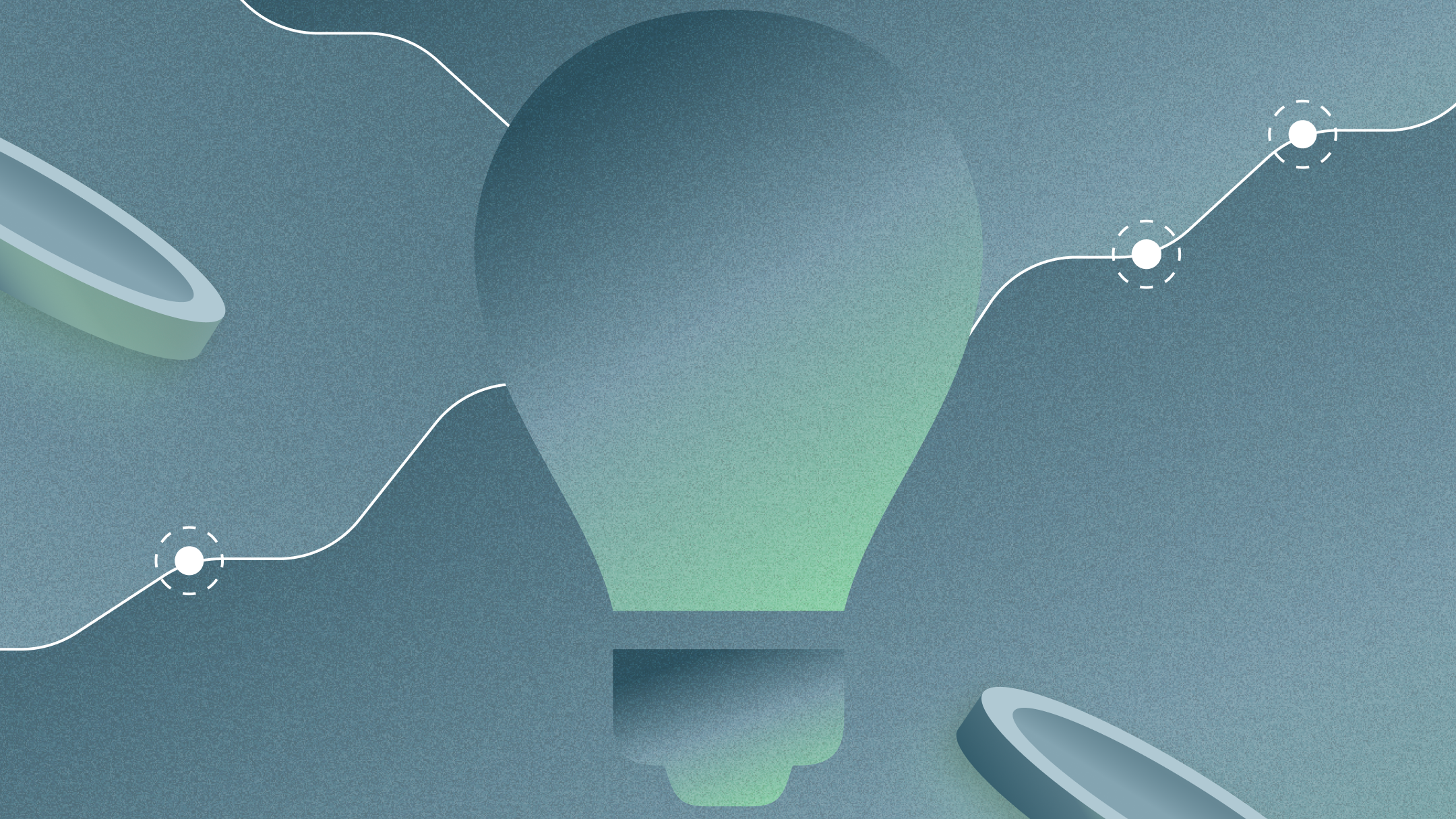 Graphic of light bulb with connecting lines