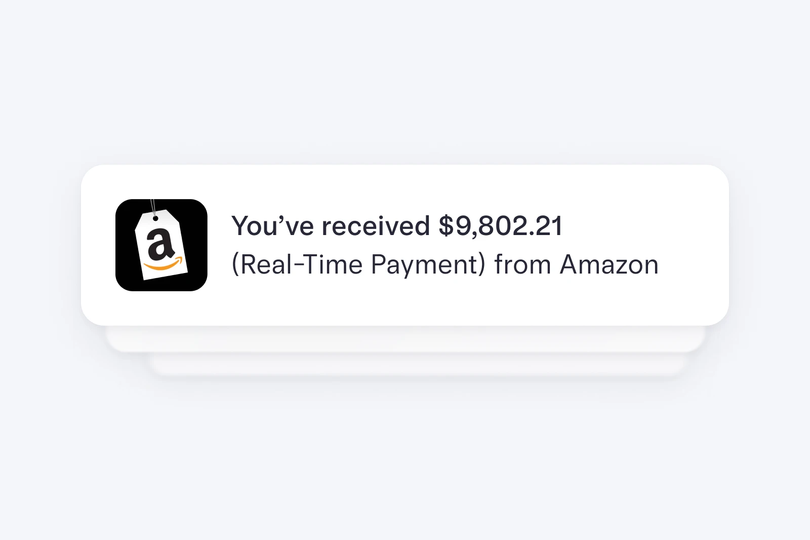 Notification stating a $9K deposit from Amazon