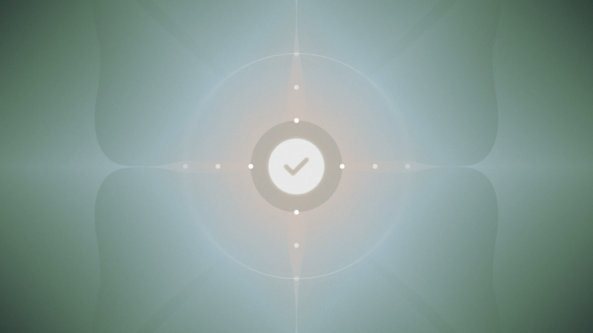 Checkmark in center of connecting quadrants and lines