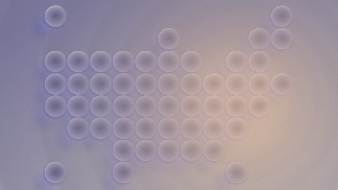 Dots forming shape of United States