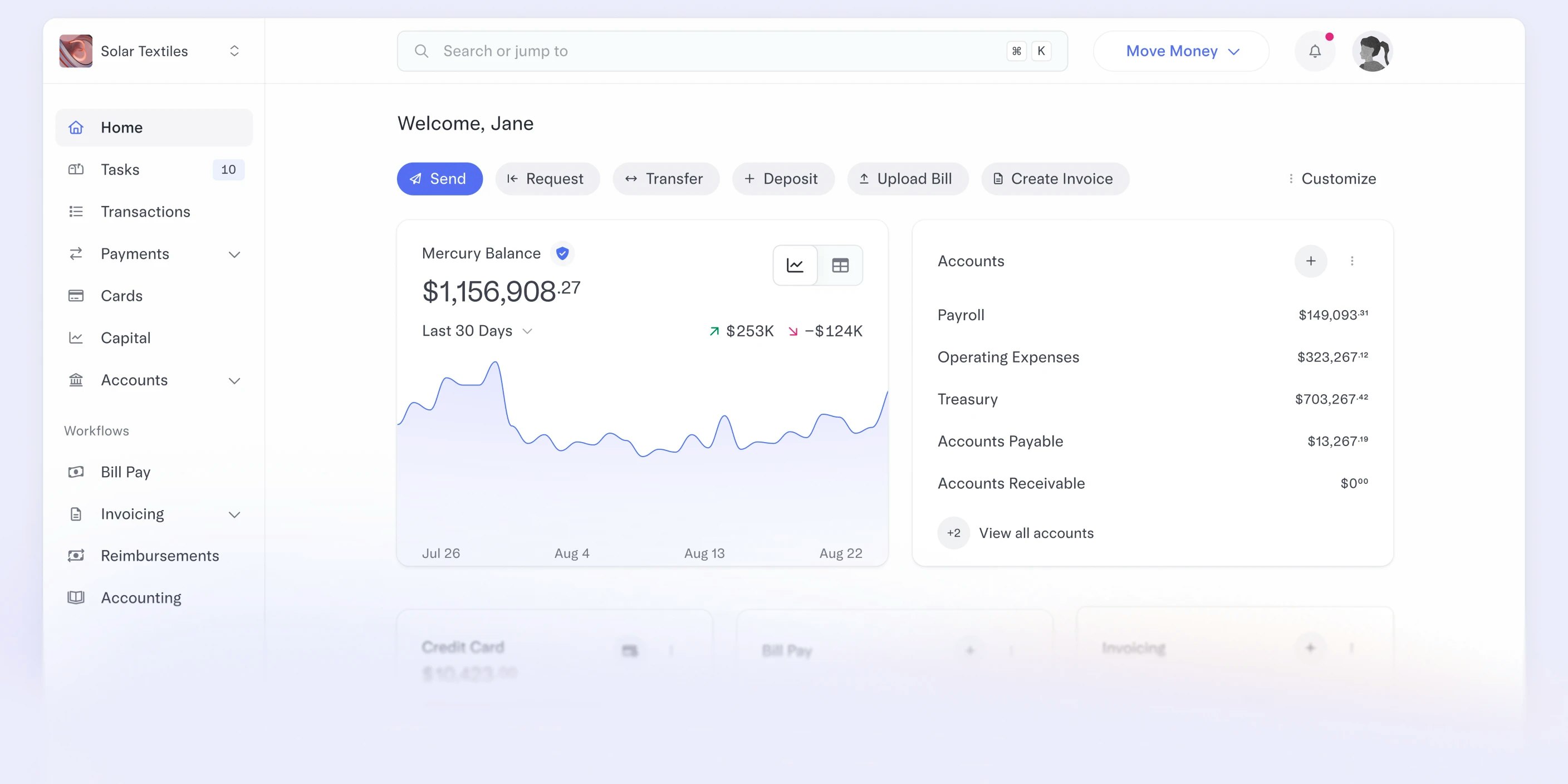 Mercury Dashboard