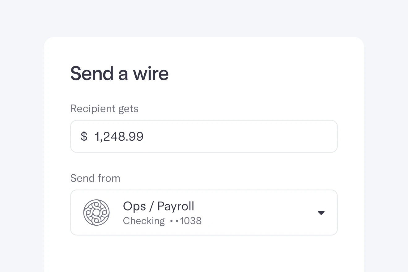 Simplified send a wire UI