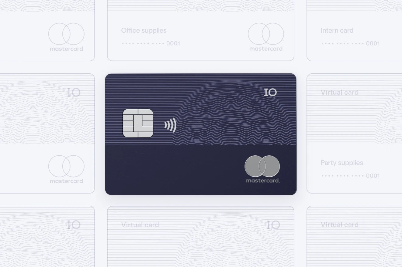 IO credit card surrounded by other virtual cards