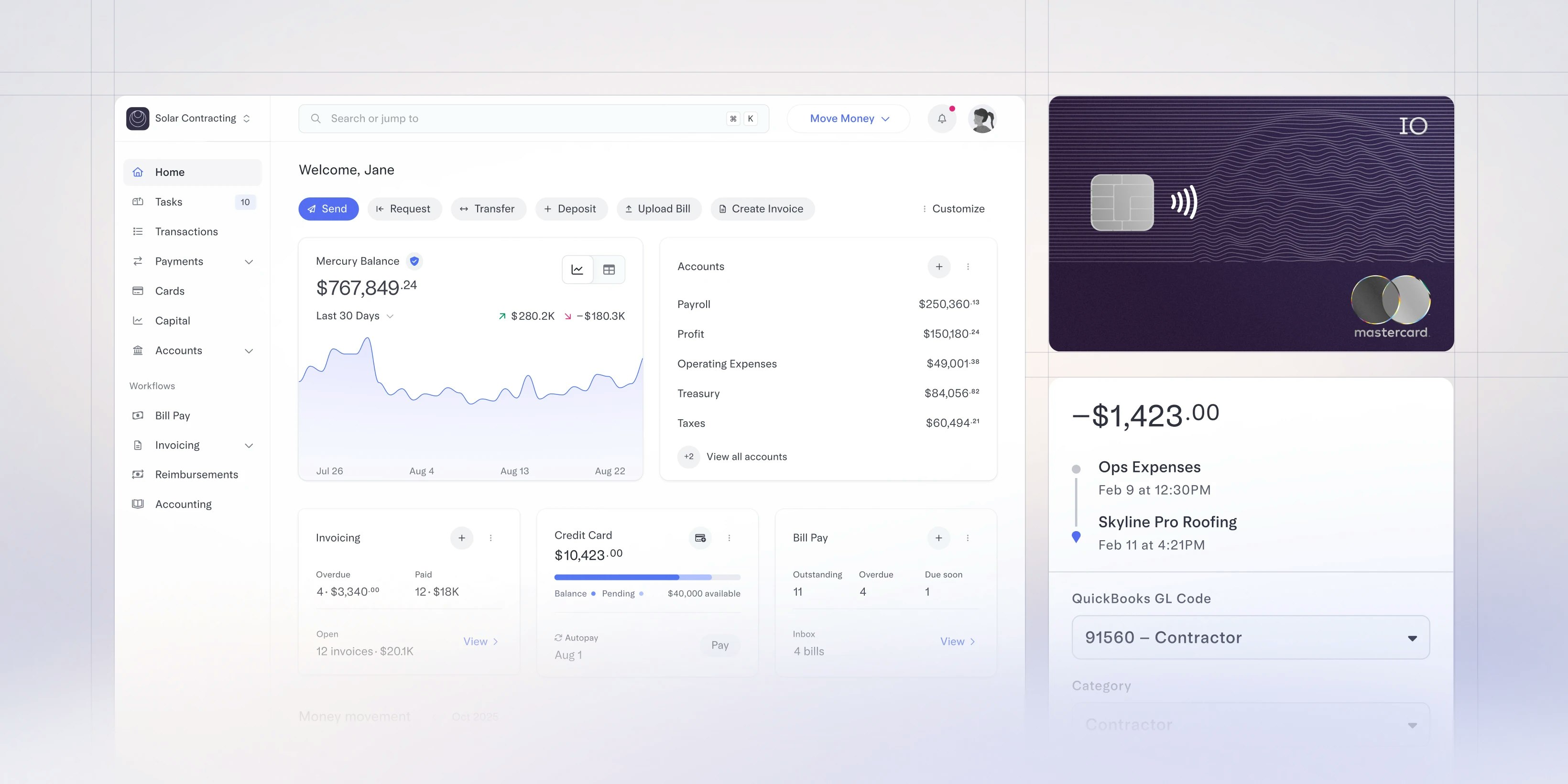 Image showing dashboard, cards, transactions