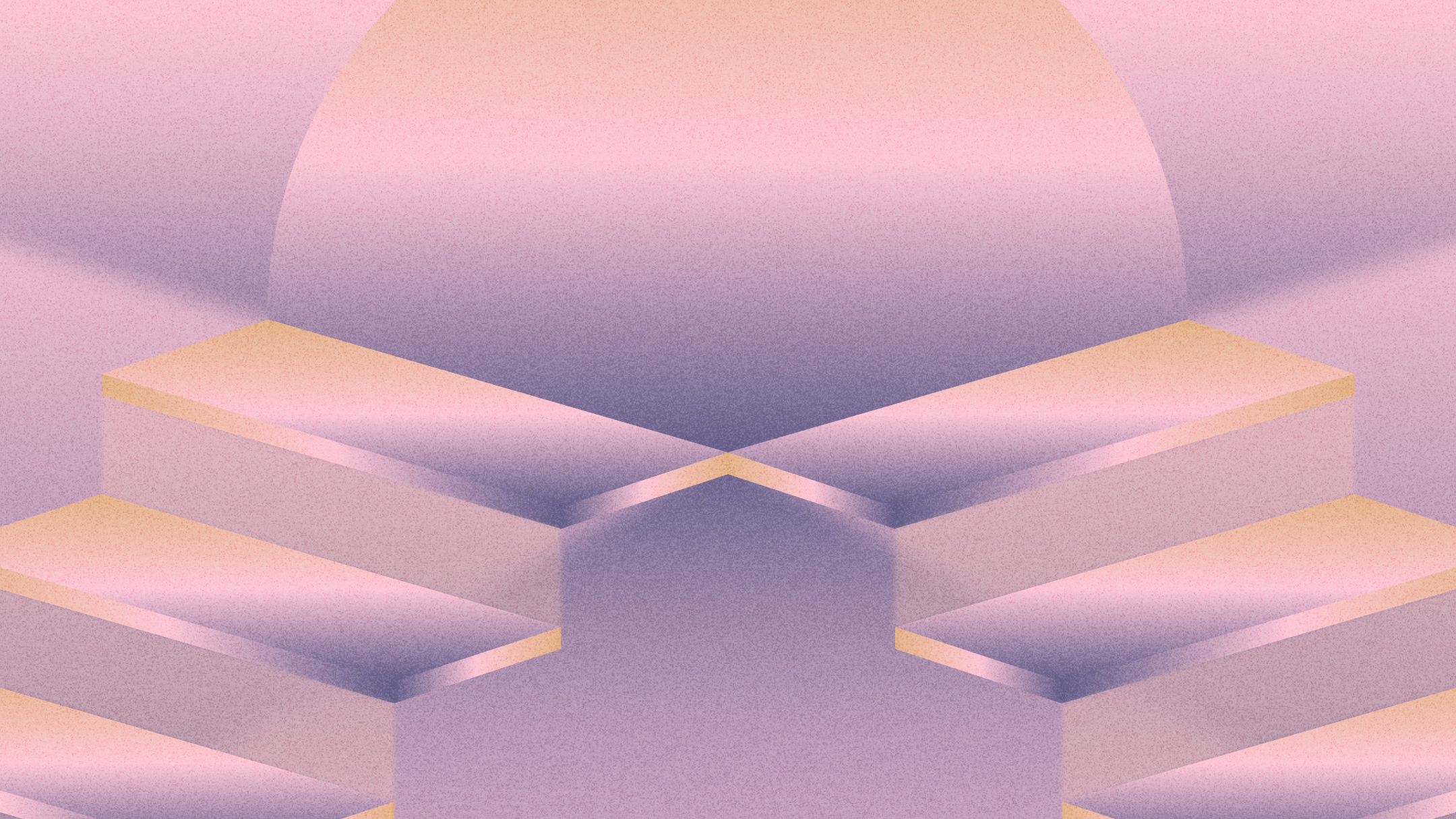Graphic of sun rising over two staircases