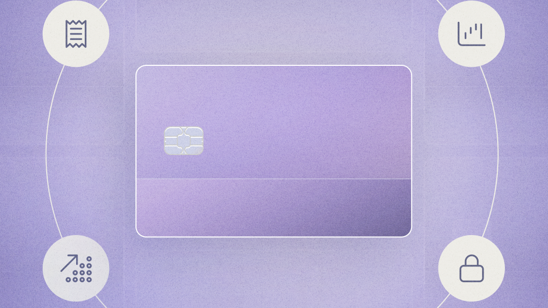 Credit card in center of icons