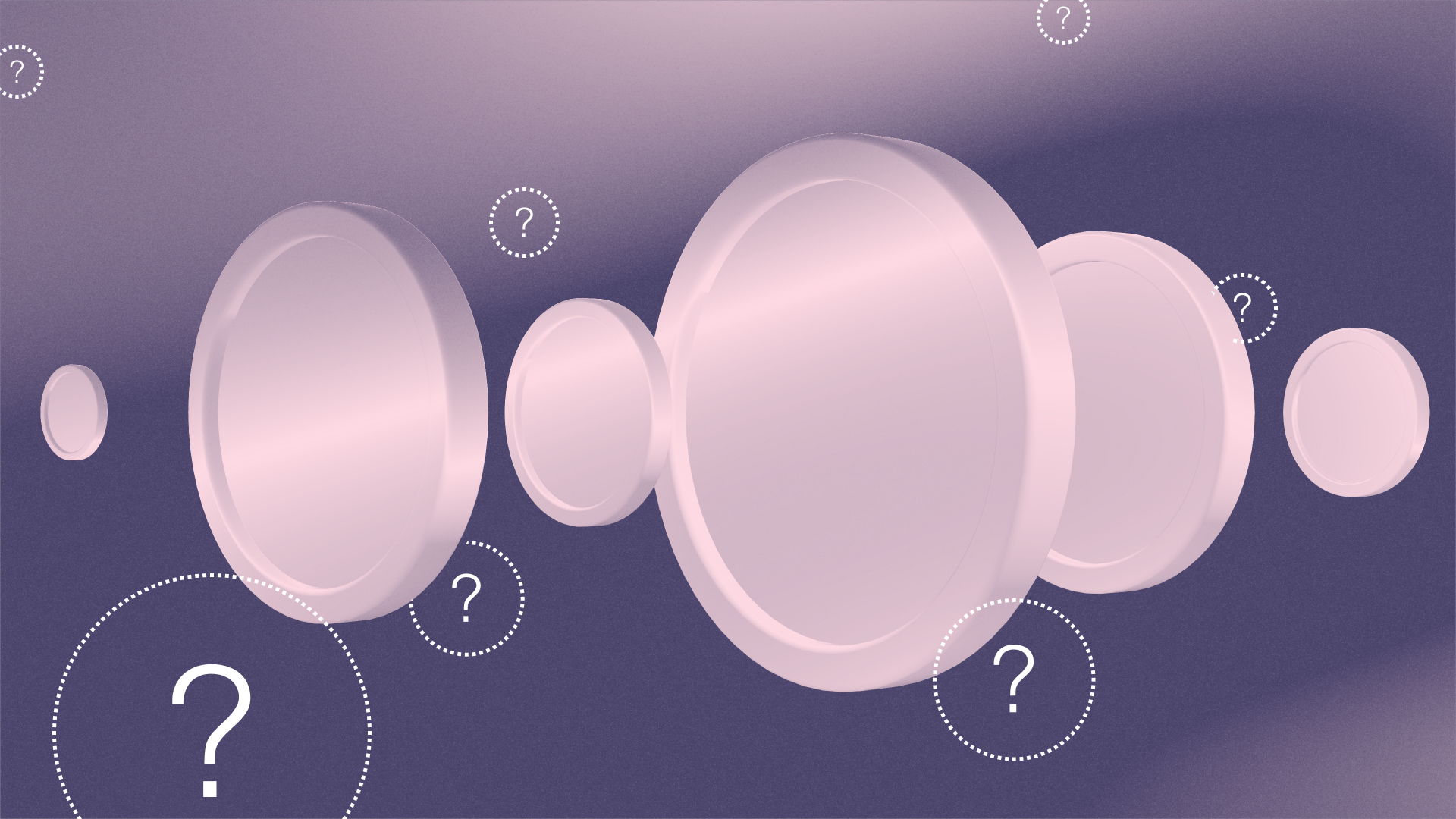 Coins and question marks
