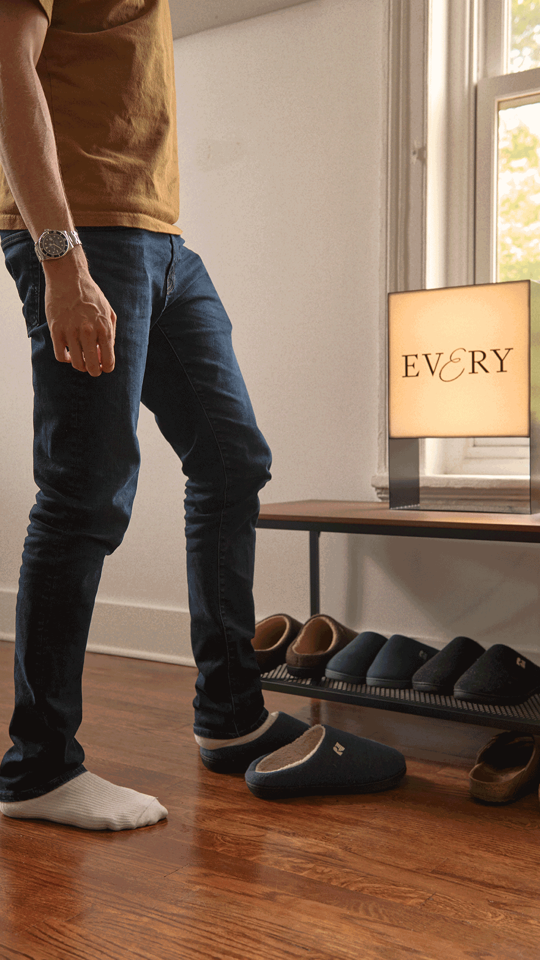 Shipper trading his shoes for slippers — an office policy at Every