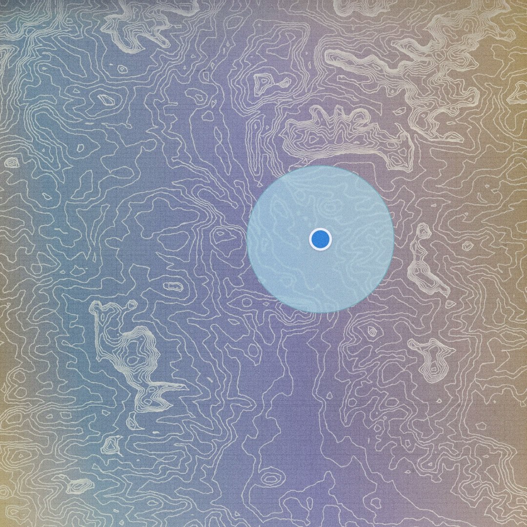 Illustration of blue dot and radius within map