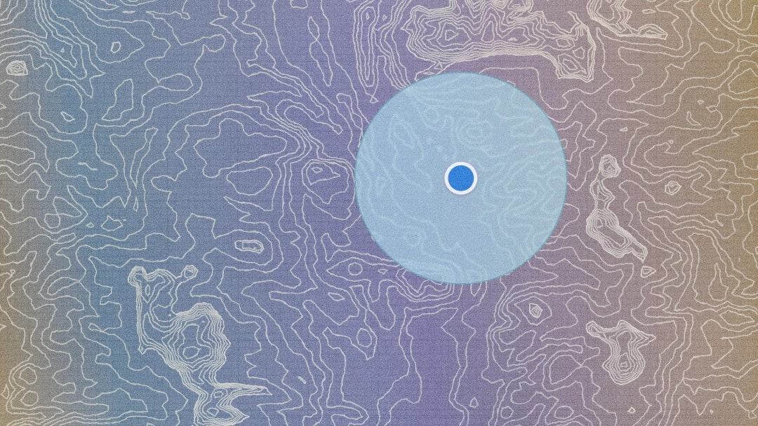 Illustration of blue dot and radius within map