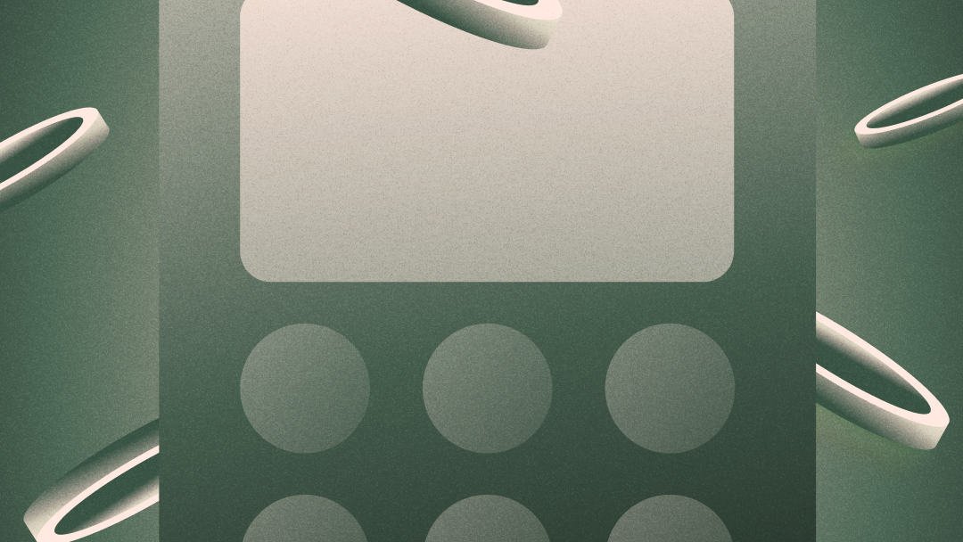 Illustration of calculator and coins