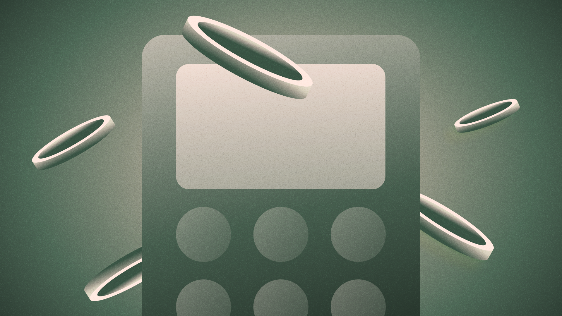 Illustration of calculator and coins