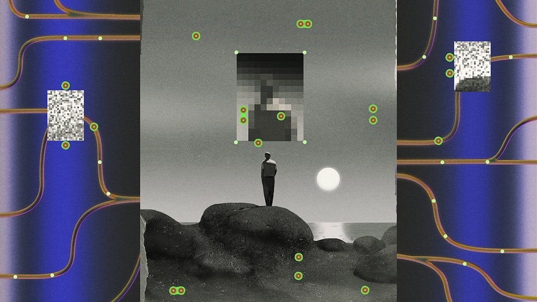 Illustration of chips and pathways towards photo