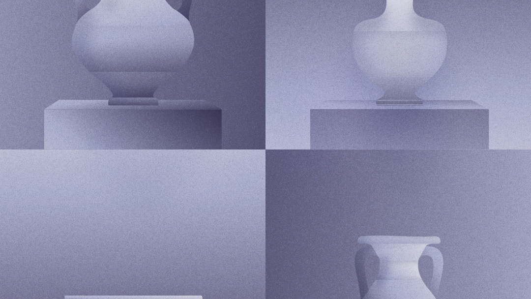 Grid of four vases of different shapes and sizes