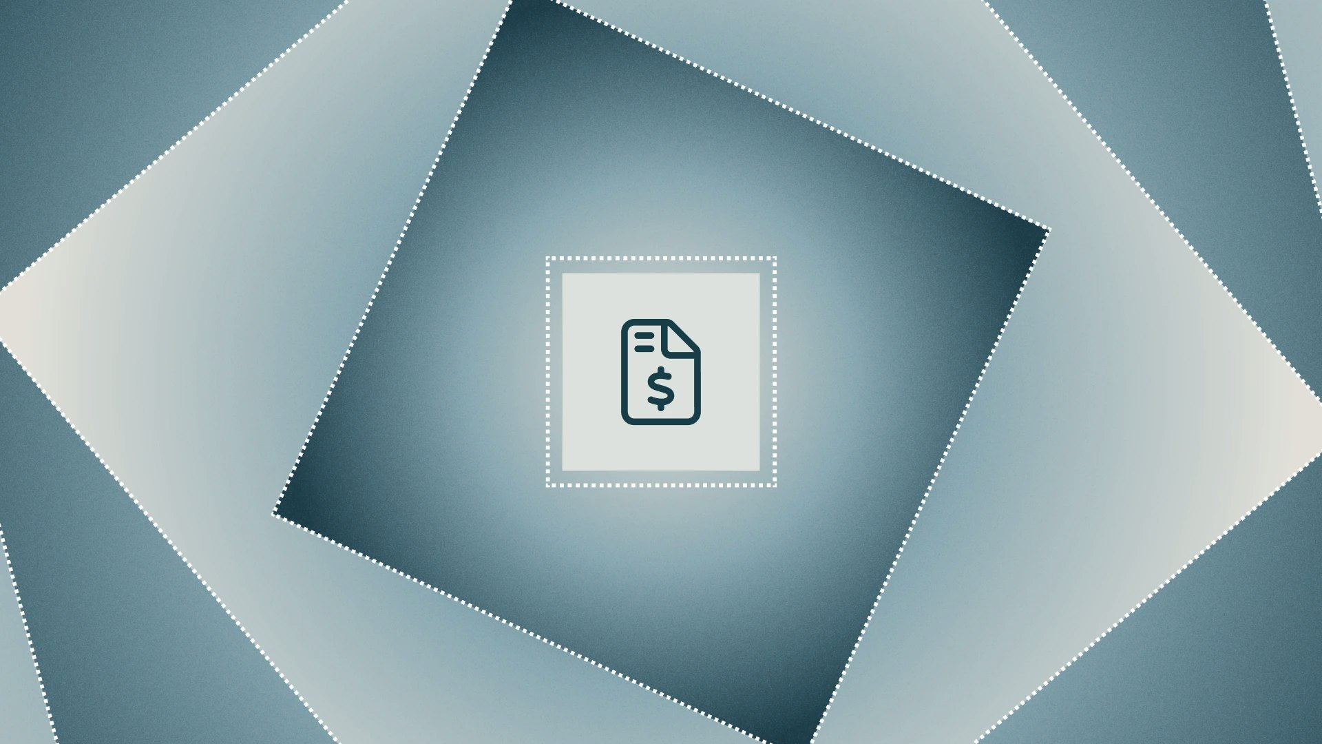 Co-centric squares with document icon in middle