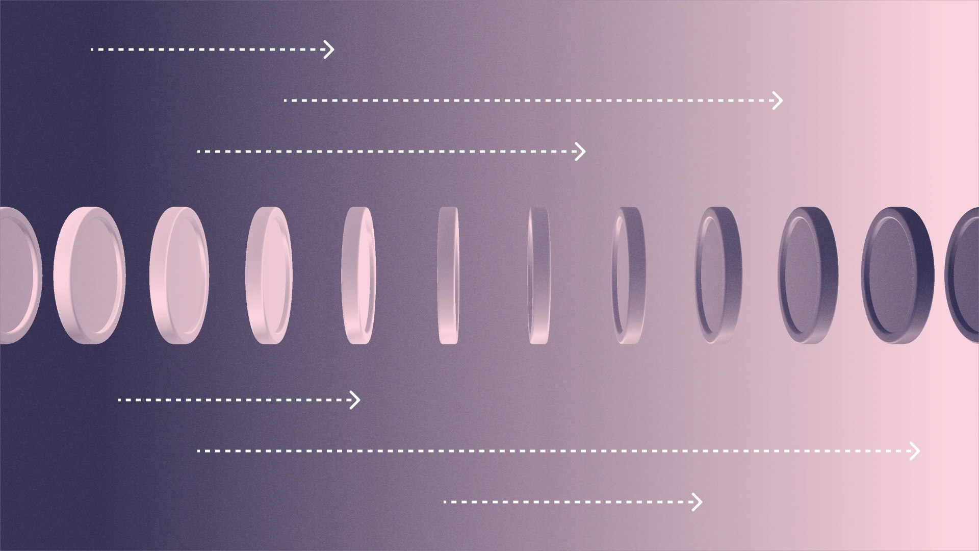 Row of coins sandwiched between arrows to the right