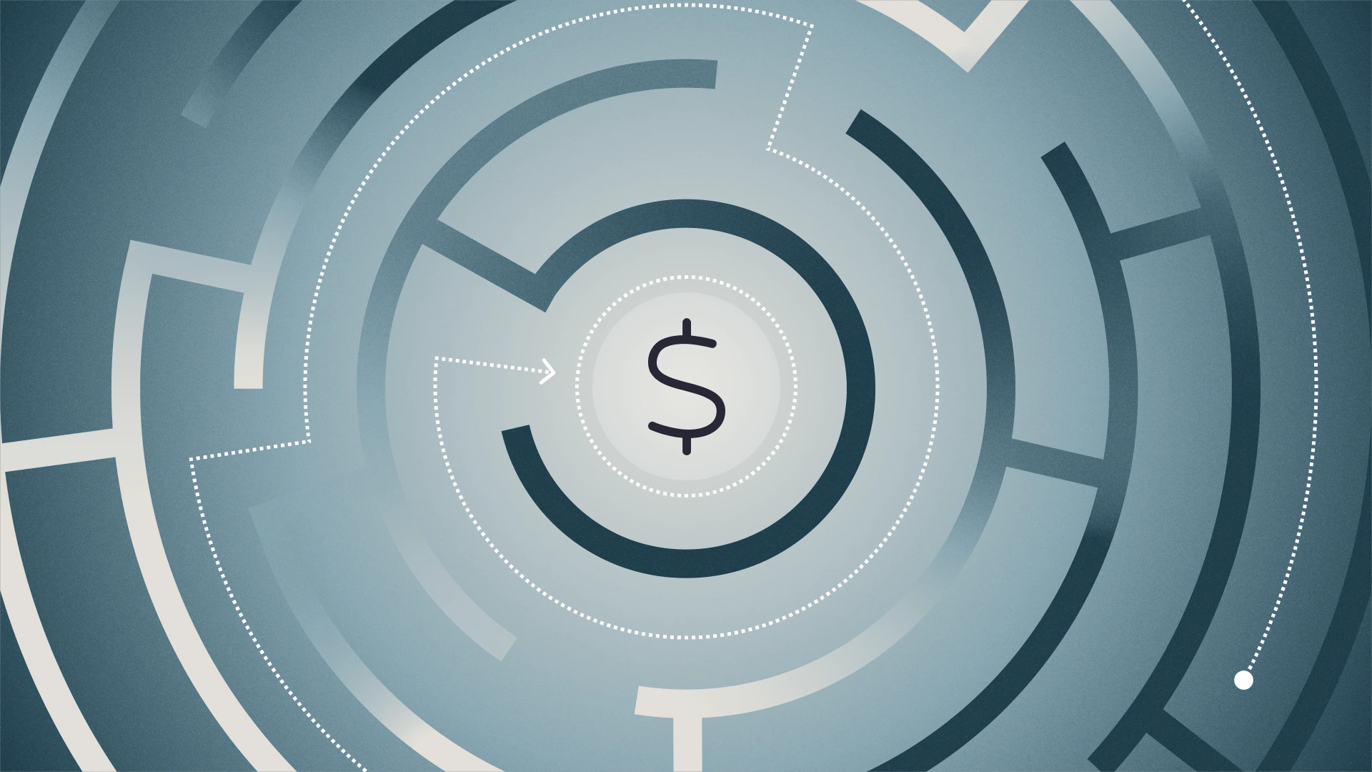 Maze leading to dollar sign