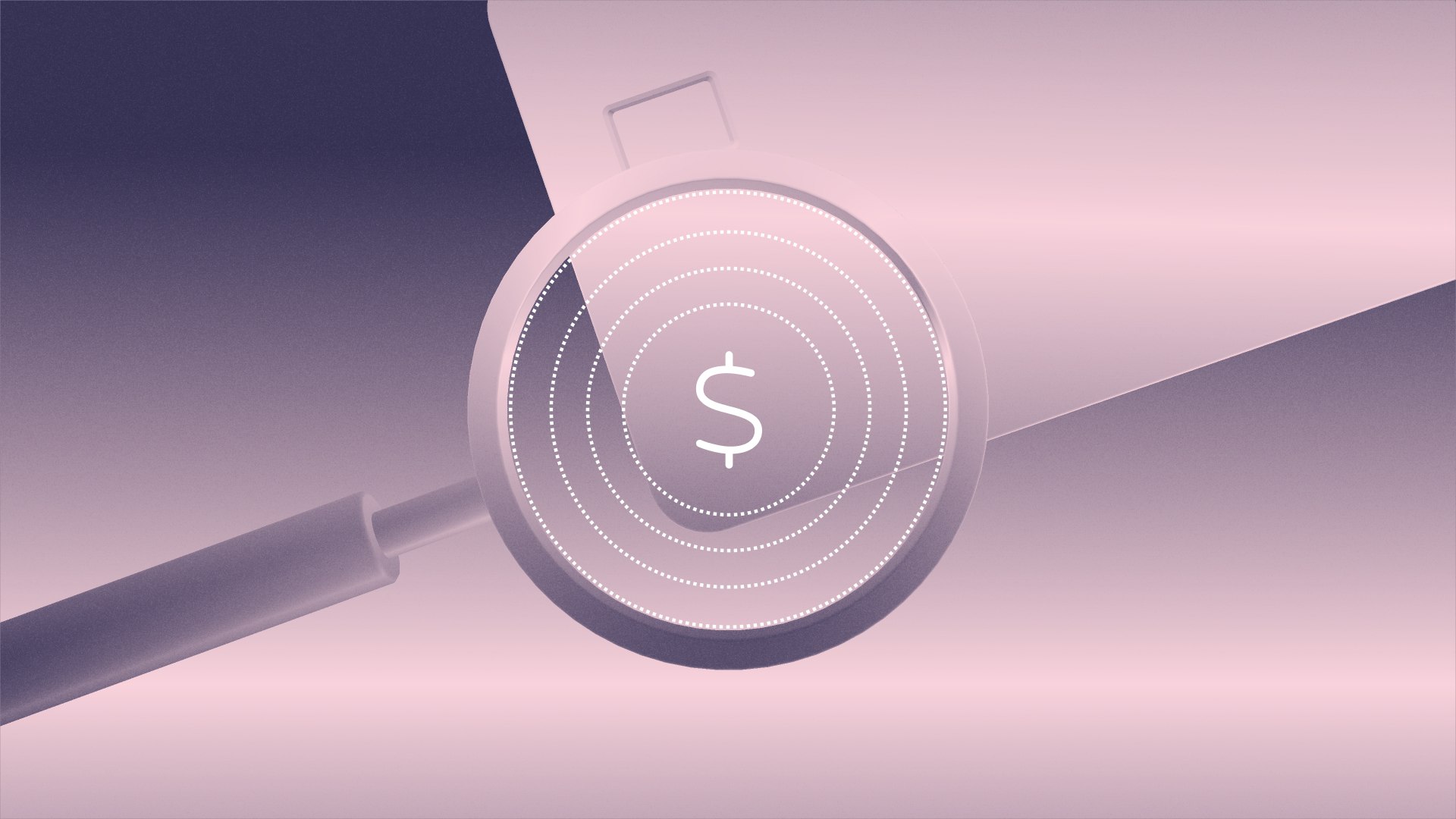 Magnifying glass over corner of credit card