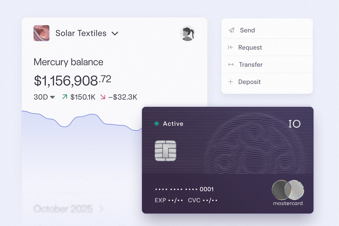Ecommerce Partner Referral Page Image - 1x1 Mercury dashboard images and IO credit card