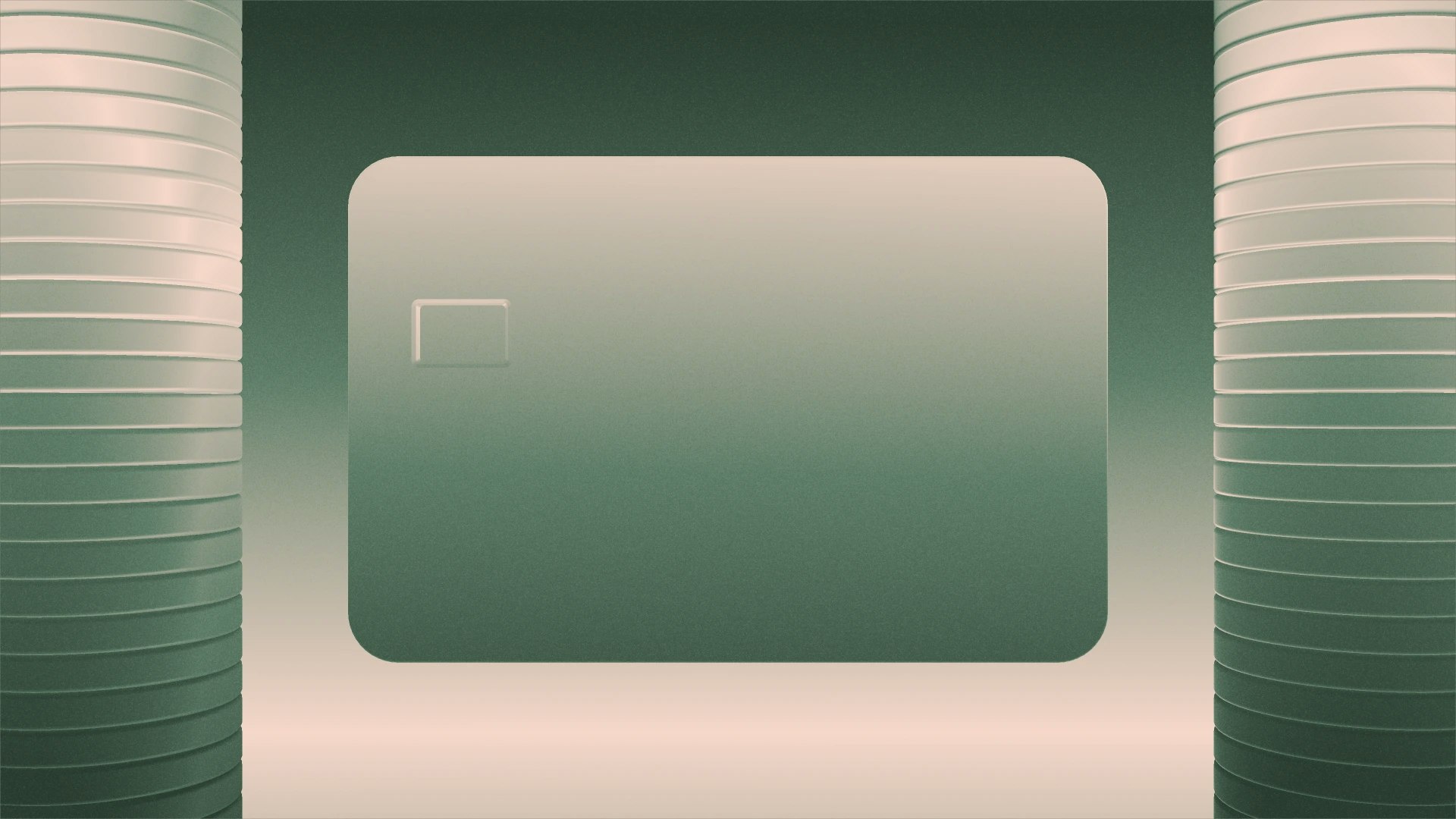 Credit card in between two stacks of coins